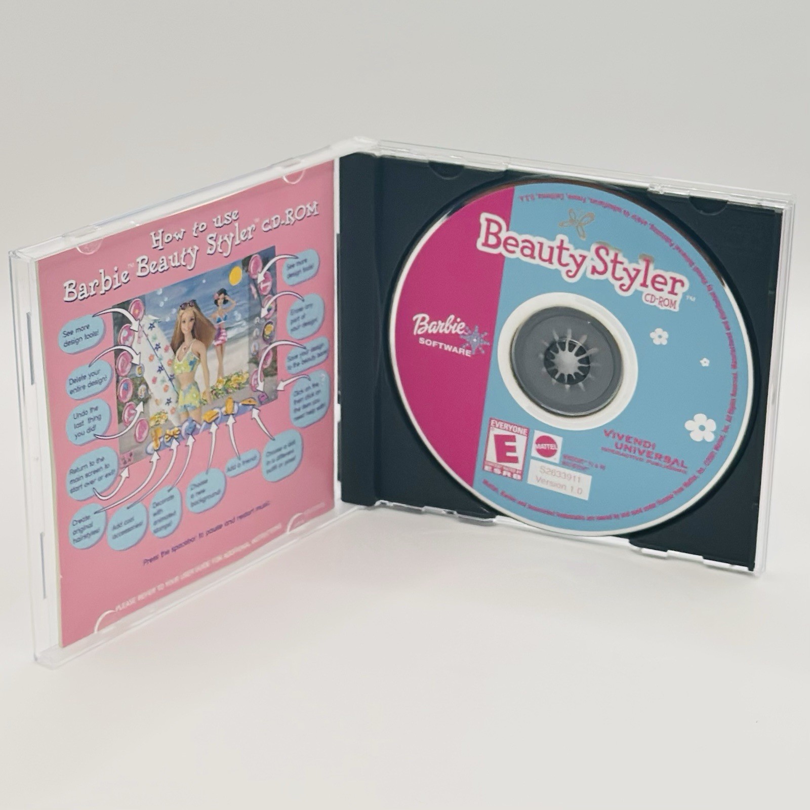 Barbie Beauty Styler PC Game CD-ROM 2000 Windows 95/98 Mac Vintage Mattel