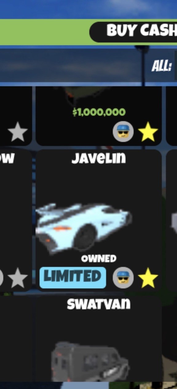 Javelin Jailbreak Roblox Vehicle LIMITED