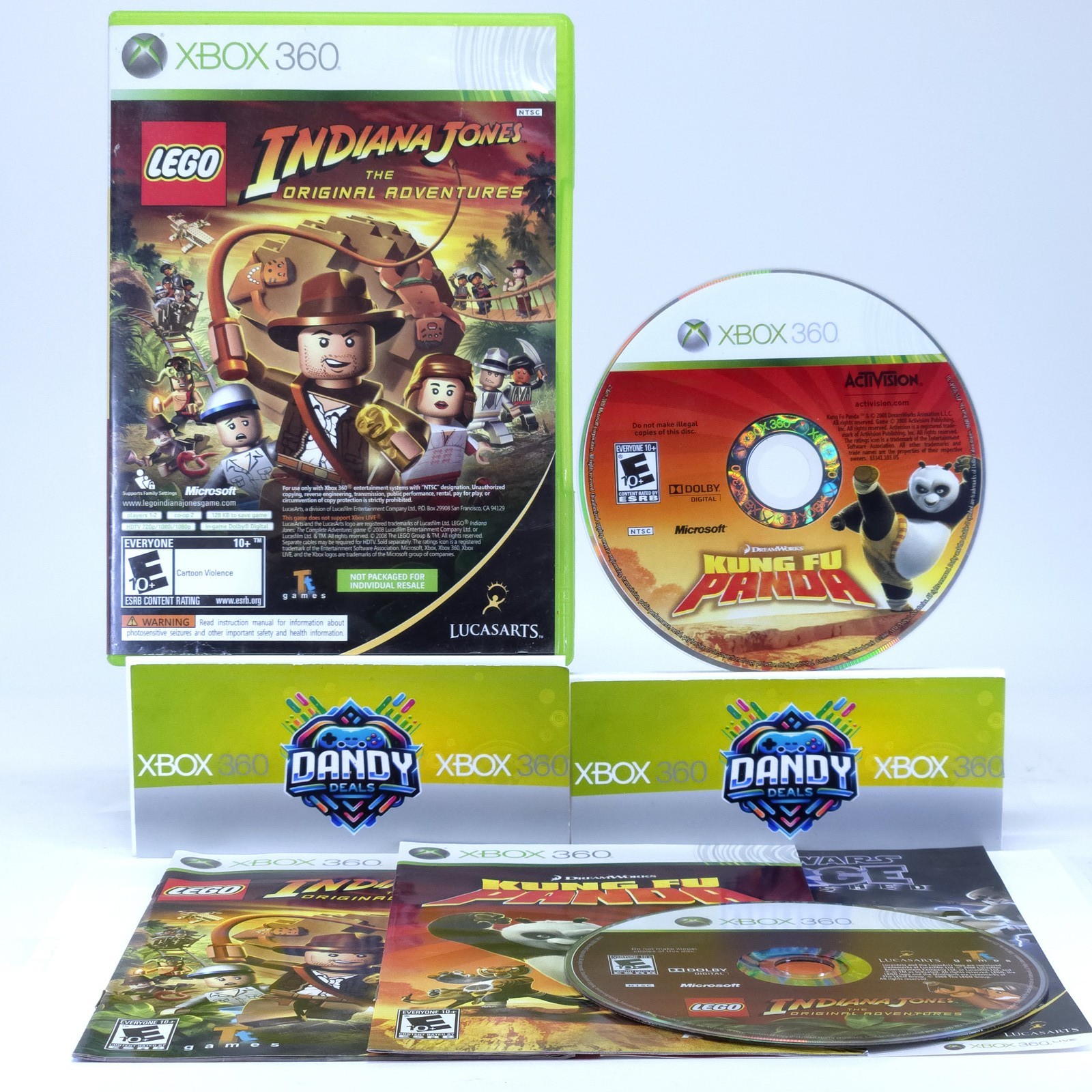 LEGO Indiana Jones and Kung Fu Panda Combo CIB W/ Manual – Xbox 360