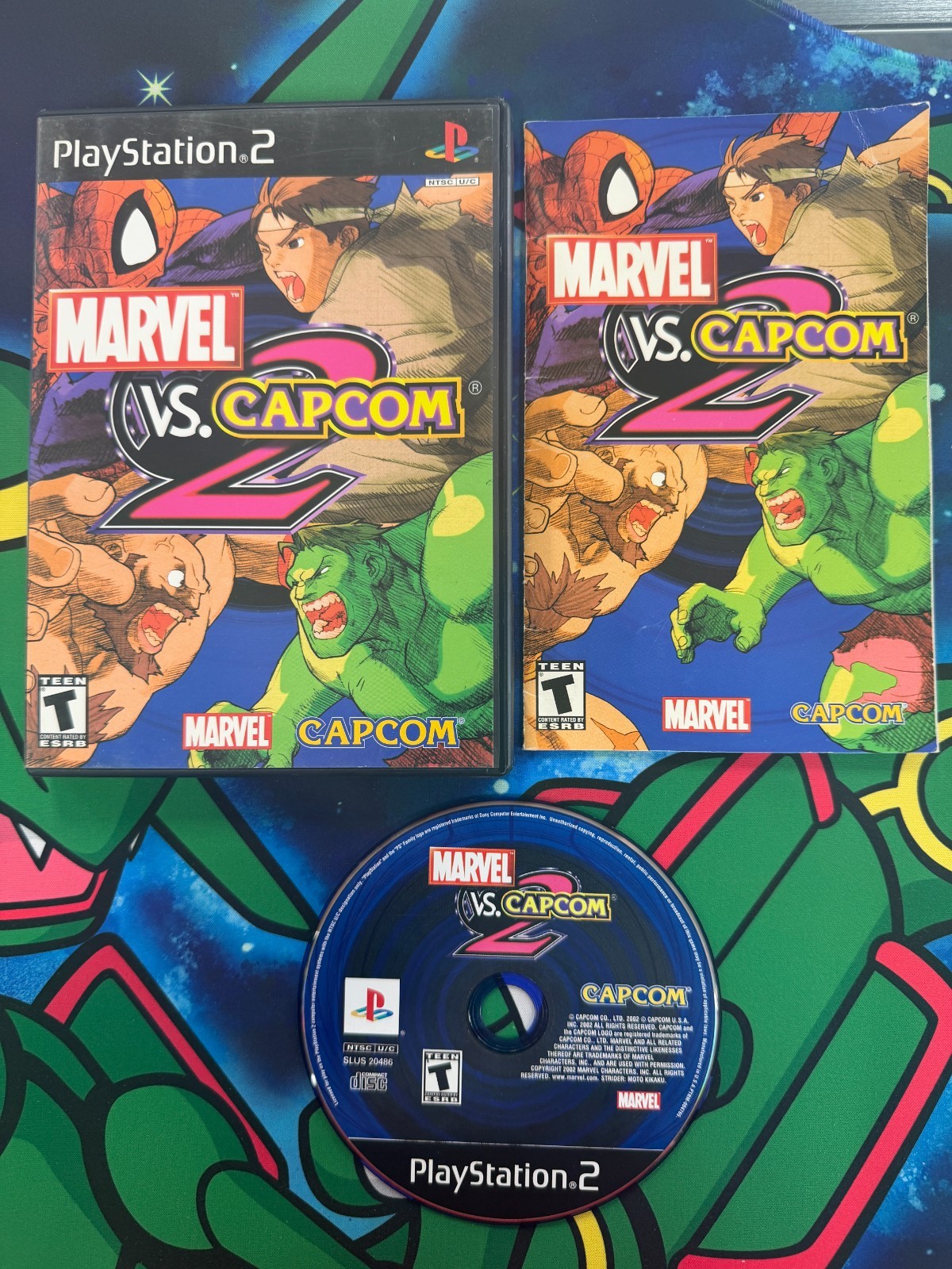 SONY PS2 MARVEL VS CAPCOM 2 BLACK LABEL VIDEO GAME COMPLETE FIGHTING CIB