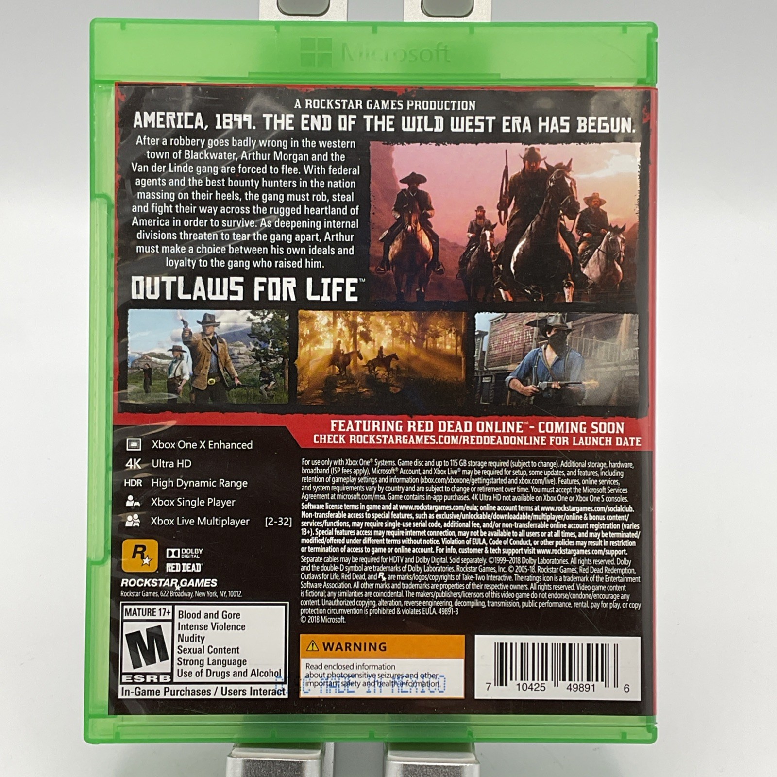 Red Dead Redemption 2 – Microsoft Xbox One CIB. (Code No Good)with Map