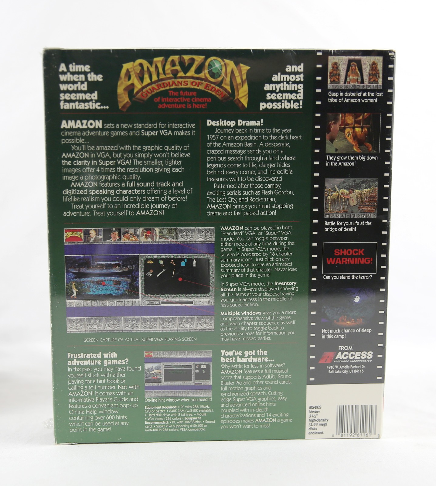 SEALED Amazon Guardians of Eden 1992 ACCESS Software MS-DOS Big Box PC RARE