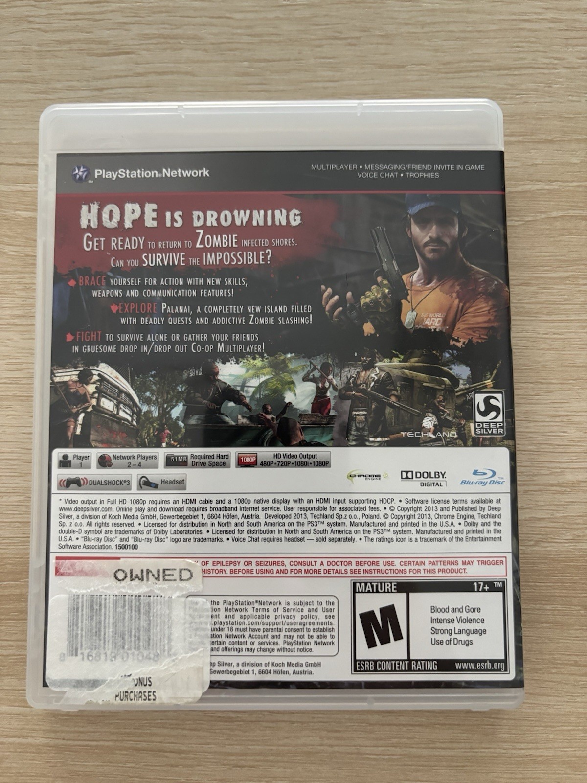 Deep Silver Dead Island Riptide (PS3) Action-Adventure, M, Multiplayer, Case