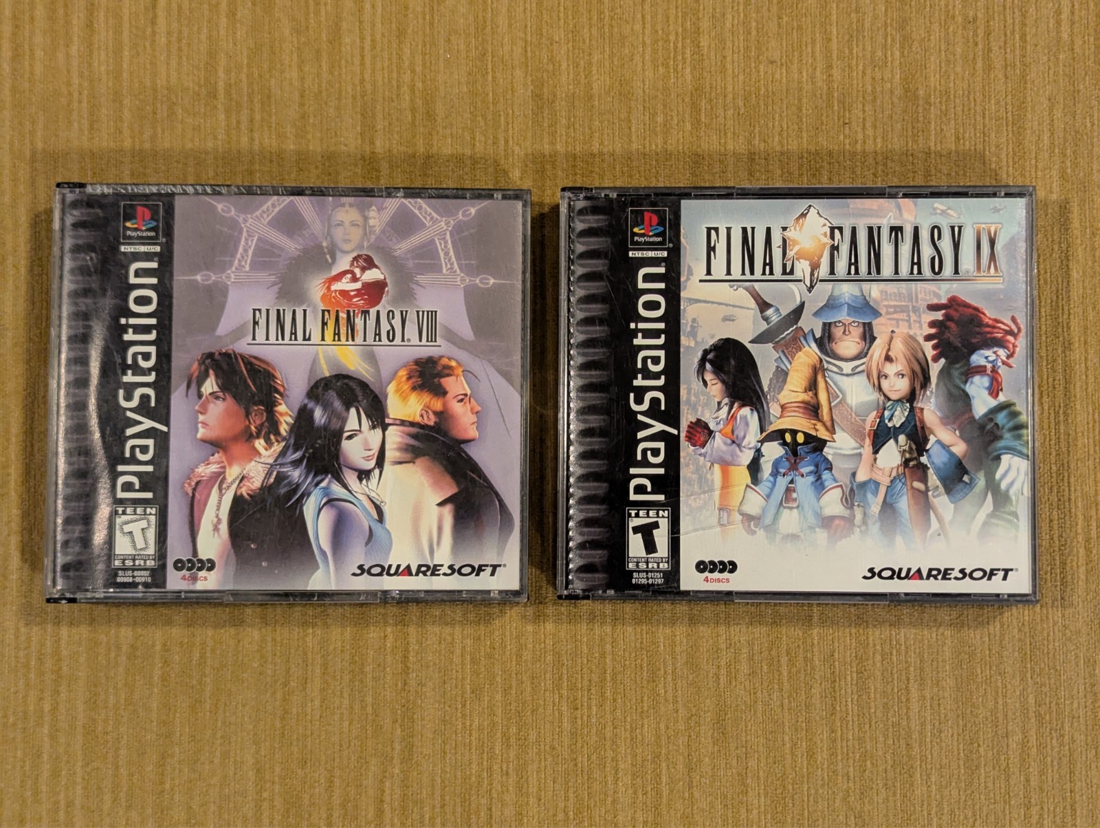 Final Fantasy VIII & IX Sony PlayStation PS1 Black Label INCOMPLETE W/ Reg Card