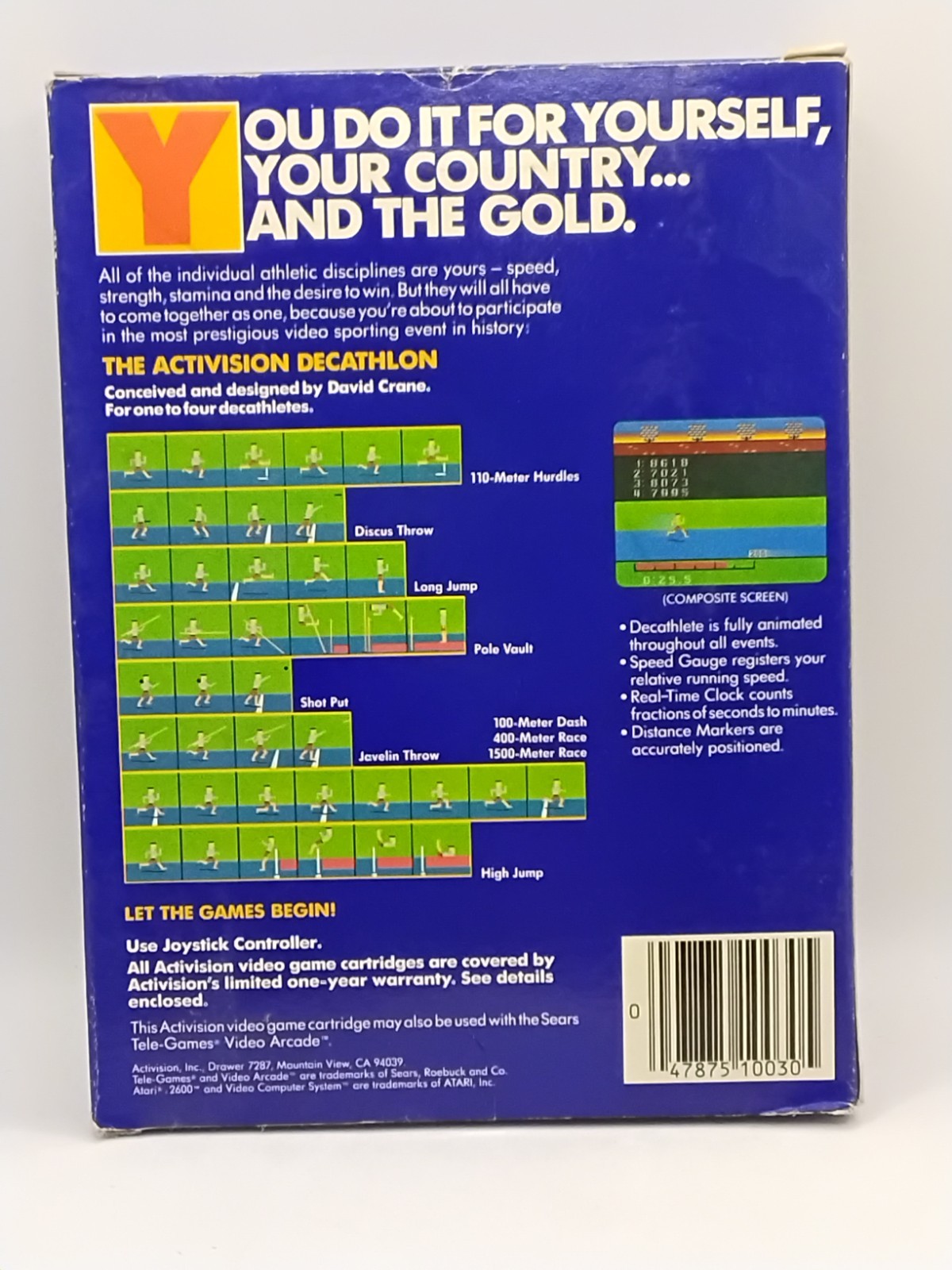 Atari 2600 Activision Decathalon By Activision Complete In Box (CIB) With Manual