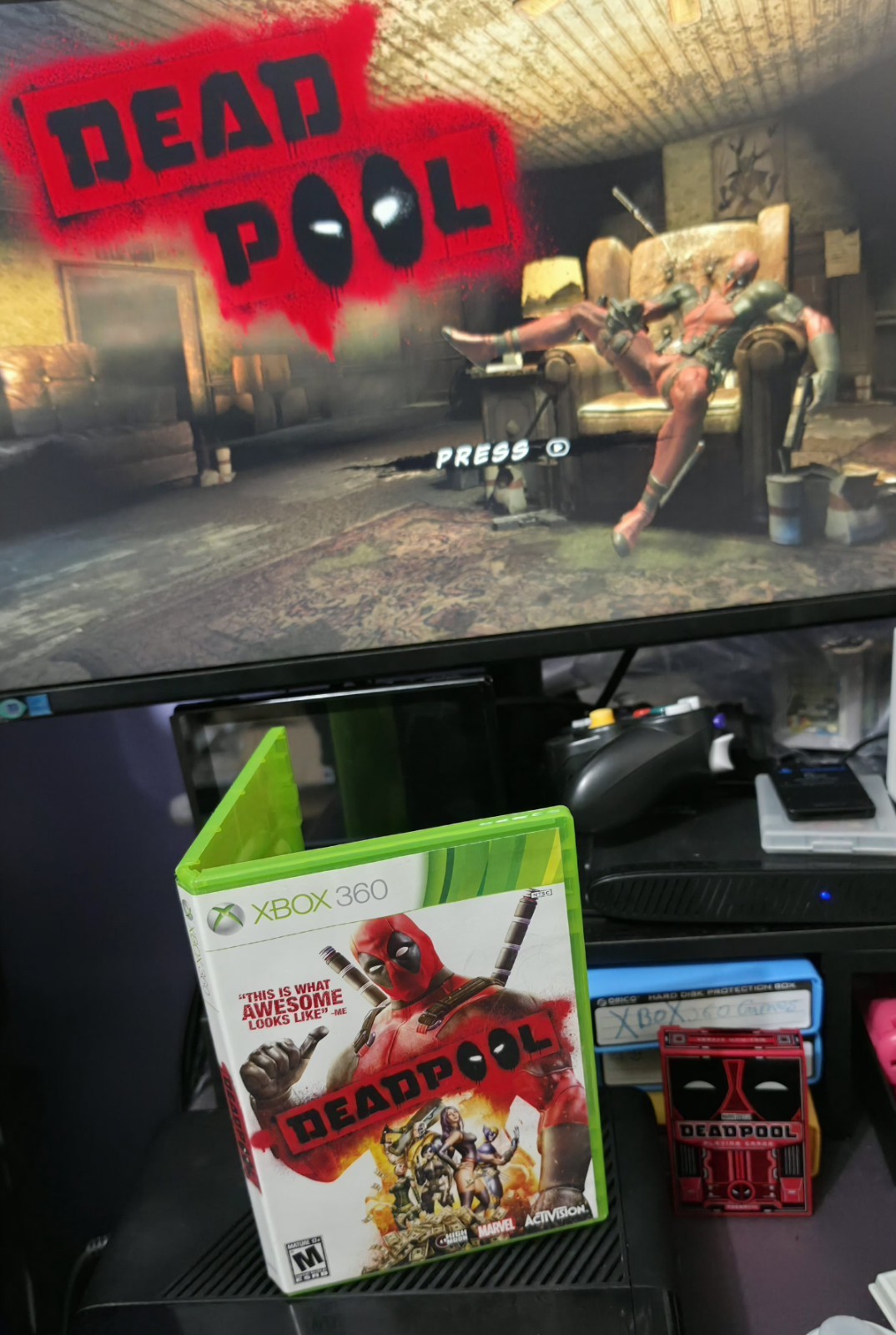 Deadpool Xbox 360 Bundle Scratch Free Near Mint CIB Game DP Playing Cards