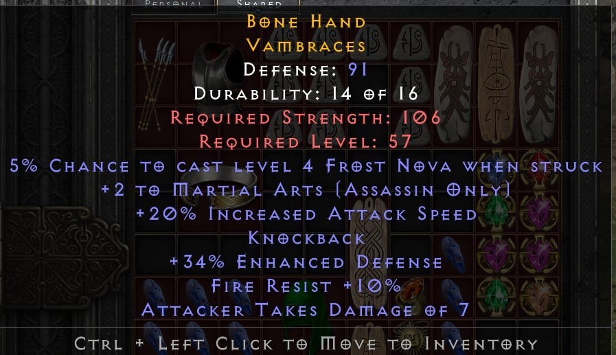 Diablo 2: Resurrected: 2-martial arts/20%ias/knockback Gloves -PC-D2R – NL