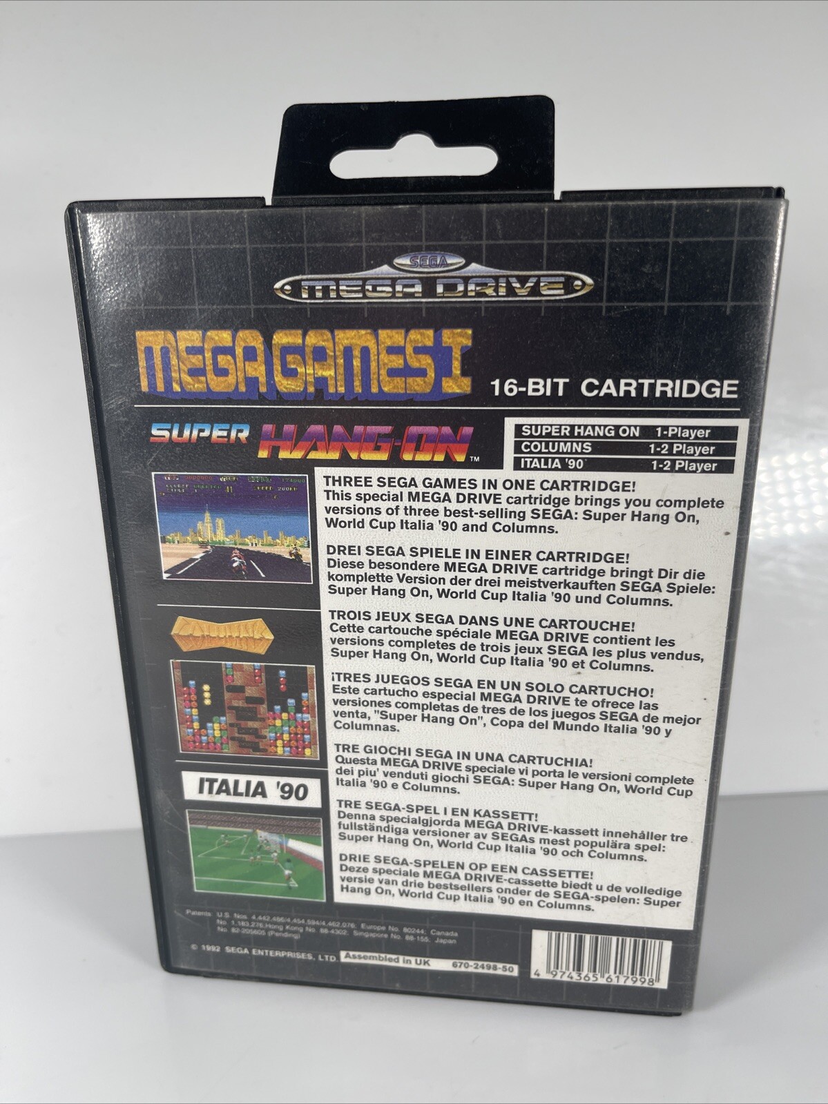 MEGA Games I SEGA MEGA DRIVE- Boxed + Manuals Columns Italia 90 Super Hang On