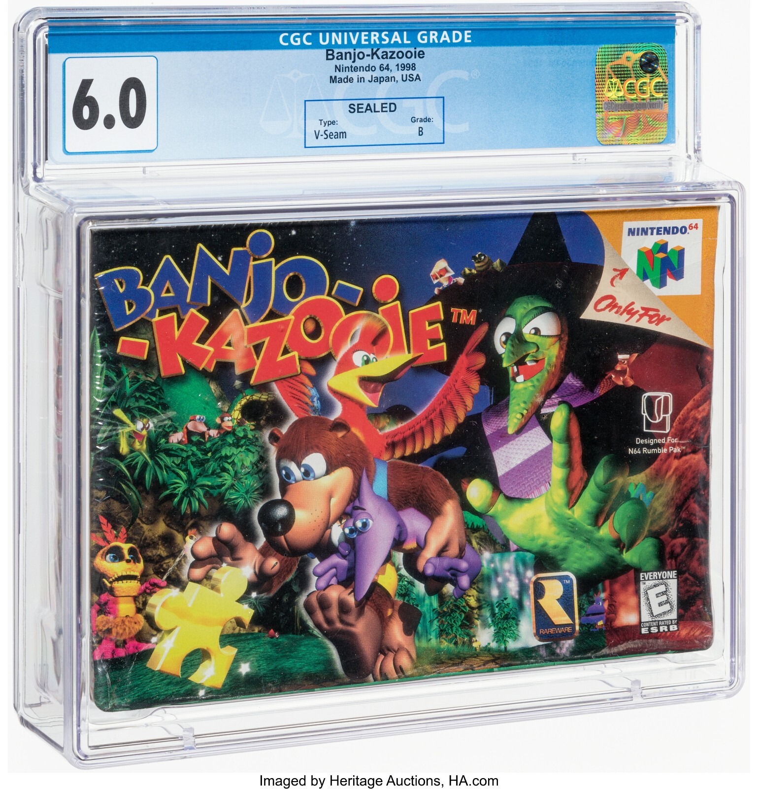 Sealed BANJO KAZOOIE Nintendo 64 N64 CGC 6.0 B LEFT FACING First Print