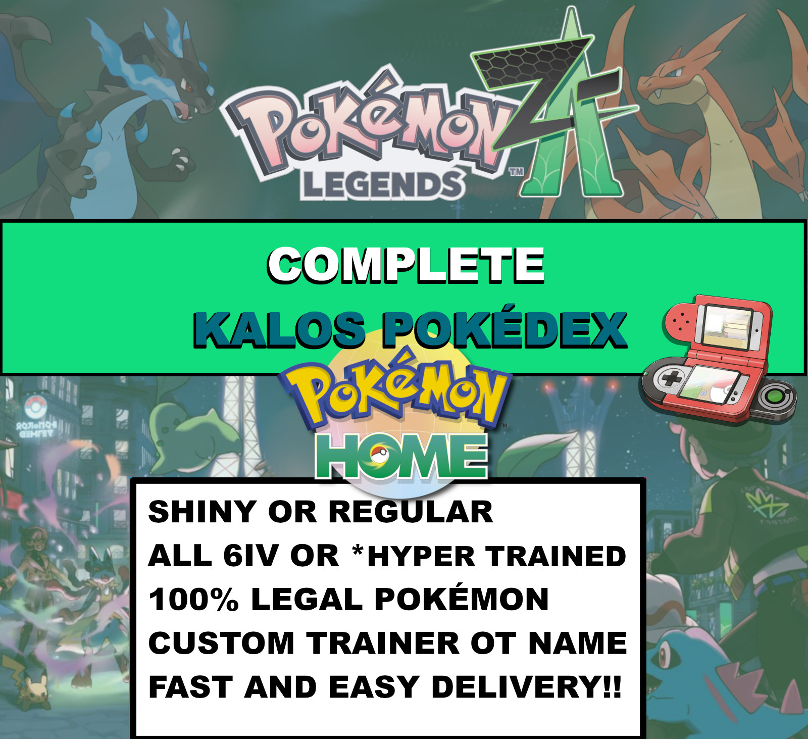 Complete Legends ZA Pokedex + Mega Dimension DLC Dex