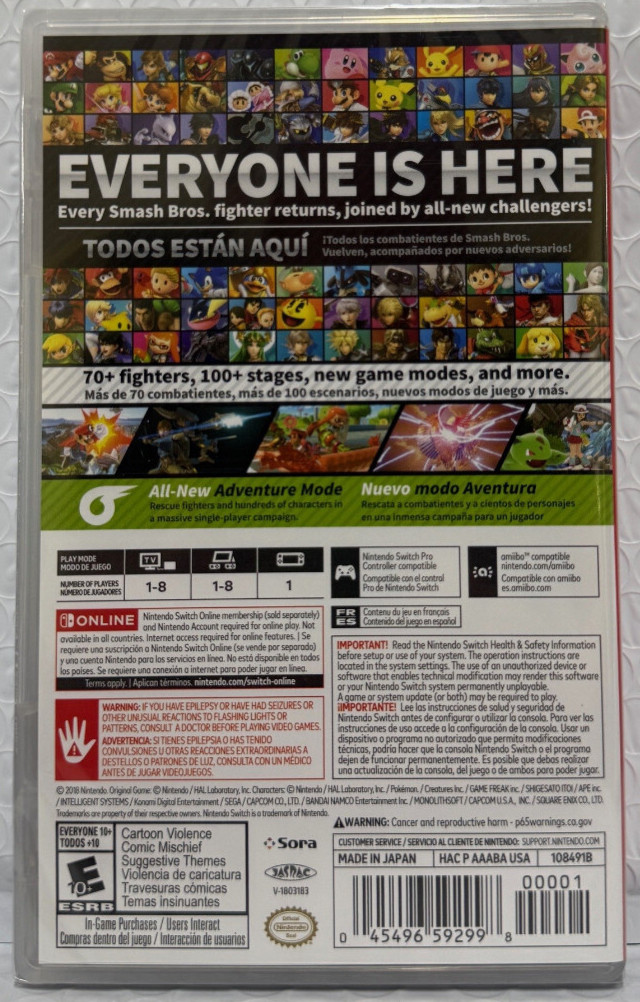 Super Smash Bros. Ultimate Switch Brand New Game [US Multiplayer, Fighting 2018]