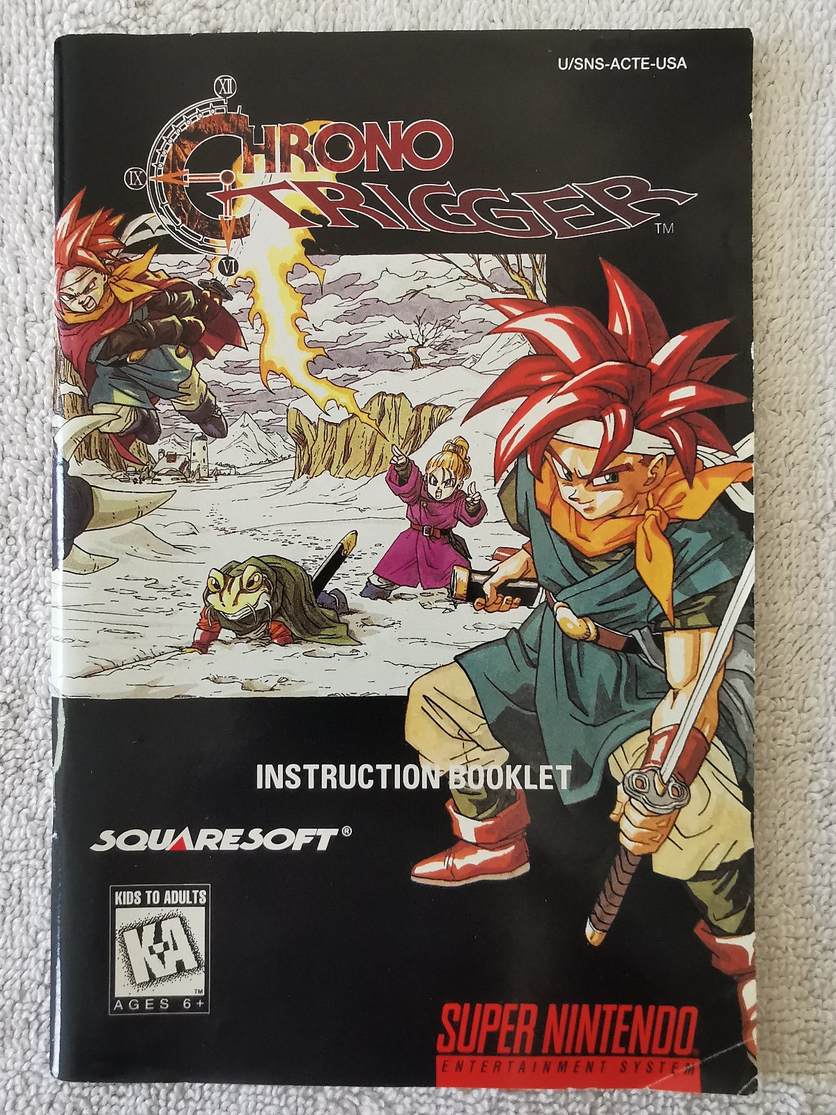 Chrono Trigger Super Nintendo SNES Box Manual Map Poster Not Reg Card SEE VIDEO