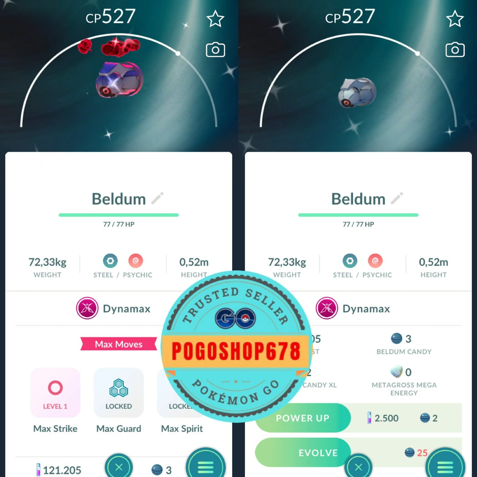 Pokémon PTC Go – Shiny Dynamax Beldum ✨