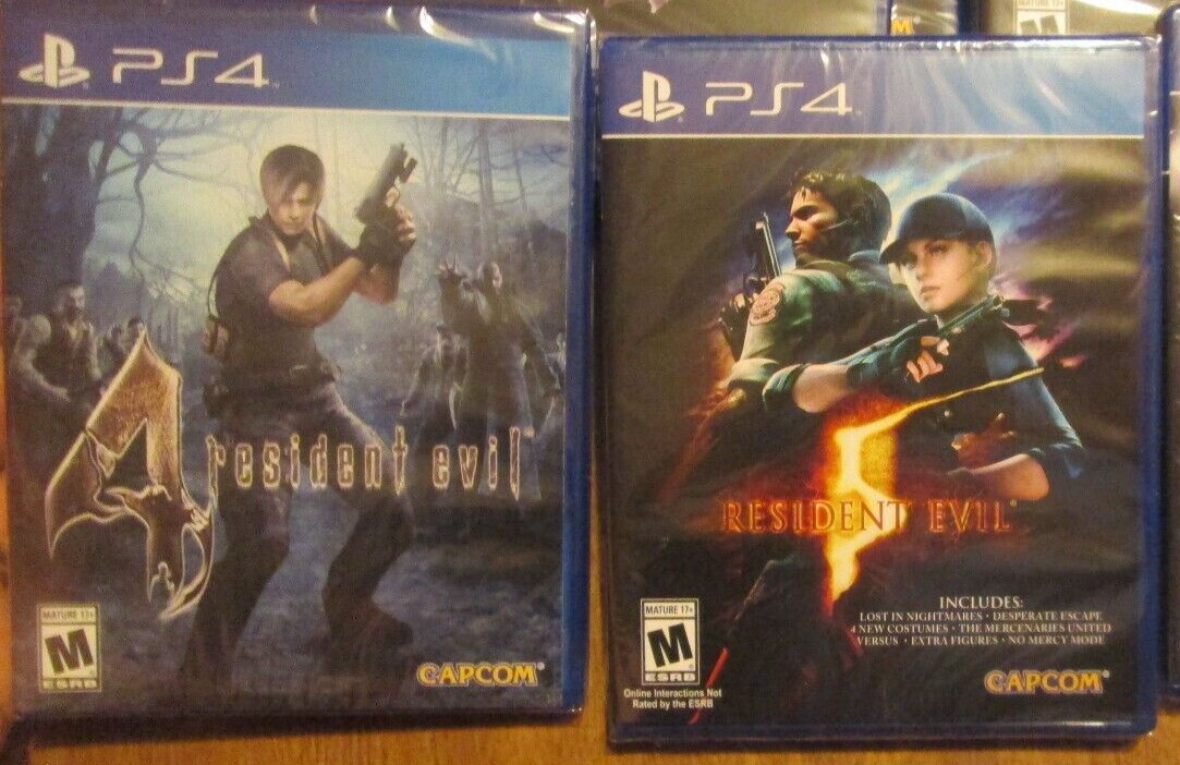 LOT 2 Resident Evil 4 & 5 PS4 Playstation 4 NEW FACTORY SEALED CAPCOM US EDITION