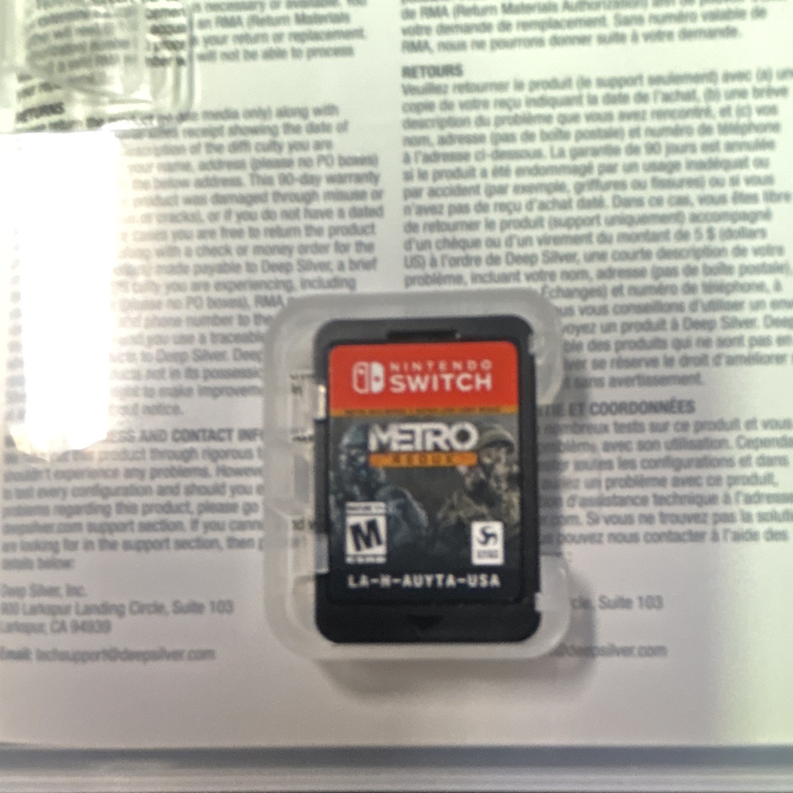 Deep Silver Metro Redux Nintendo Switch Shooter Survival Horror M NTSC-U/C