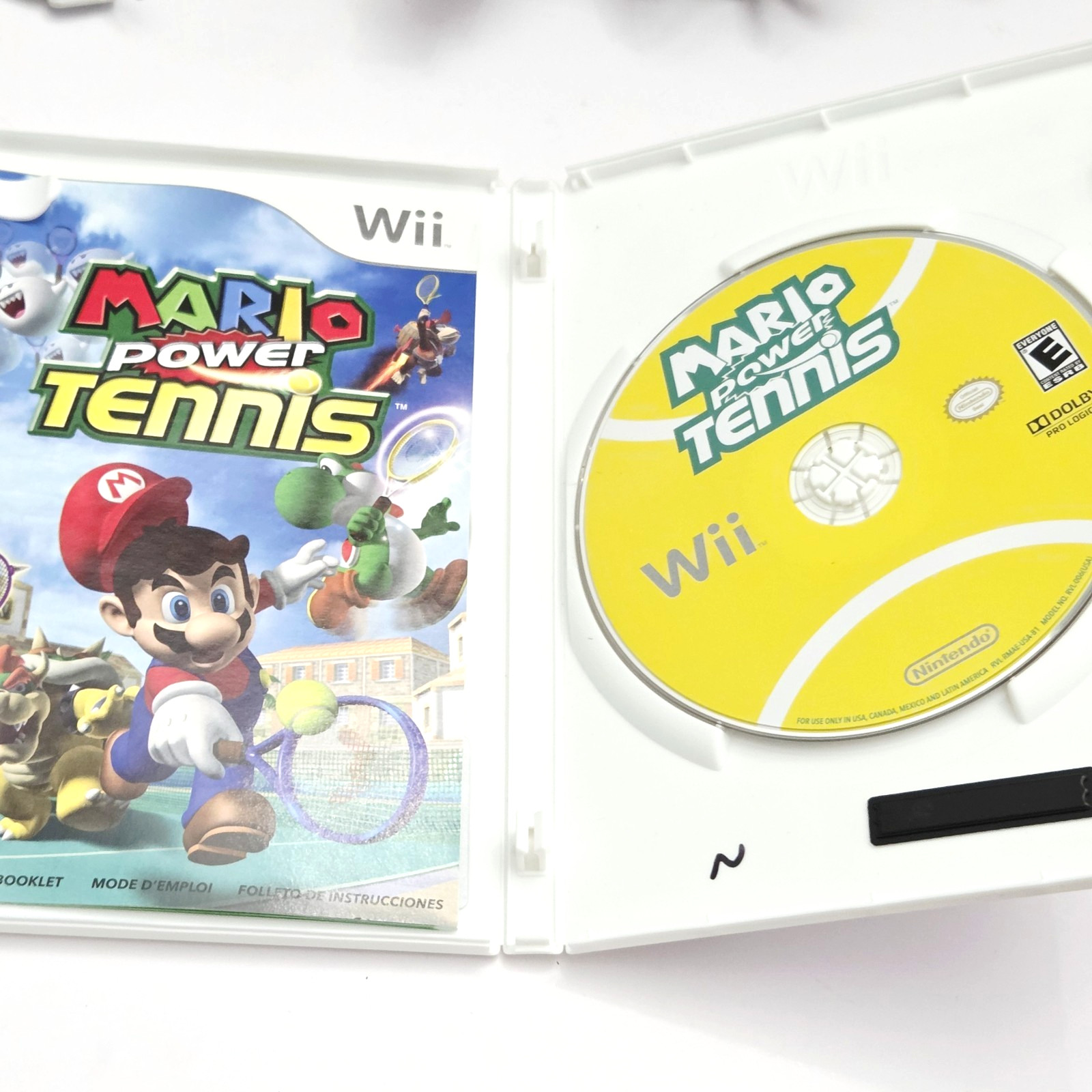 Nintendo Wii Console Bundle Tested Mario Tennis Racket Controller Nunchuk