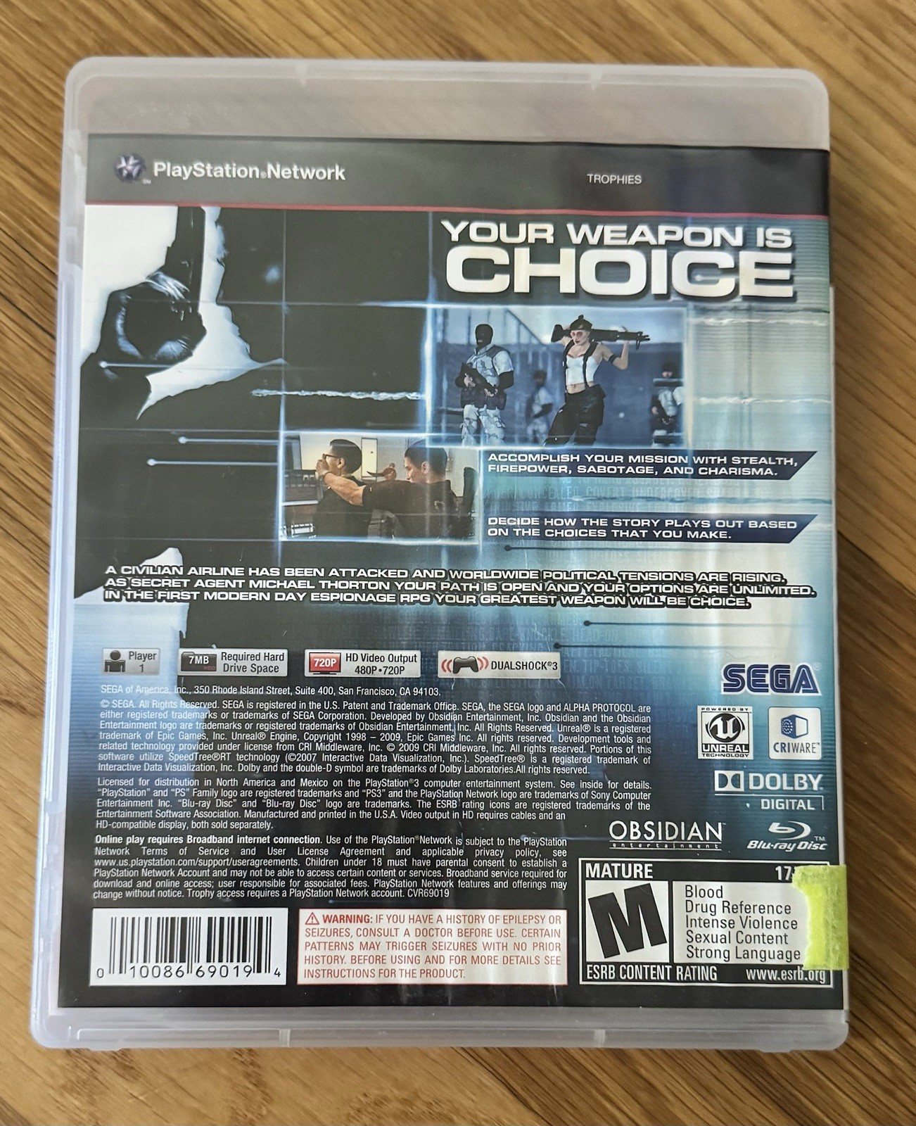 Alpha Protocol The Espionage RPG by SEGA/Obsidian – PS3
