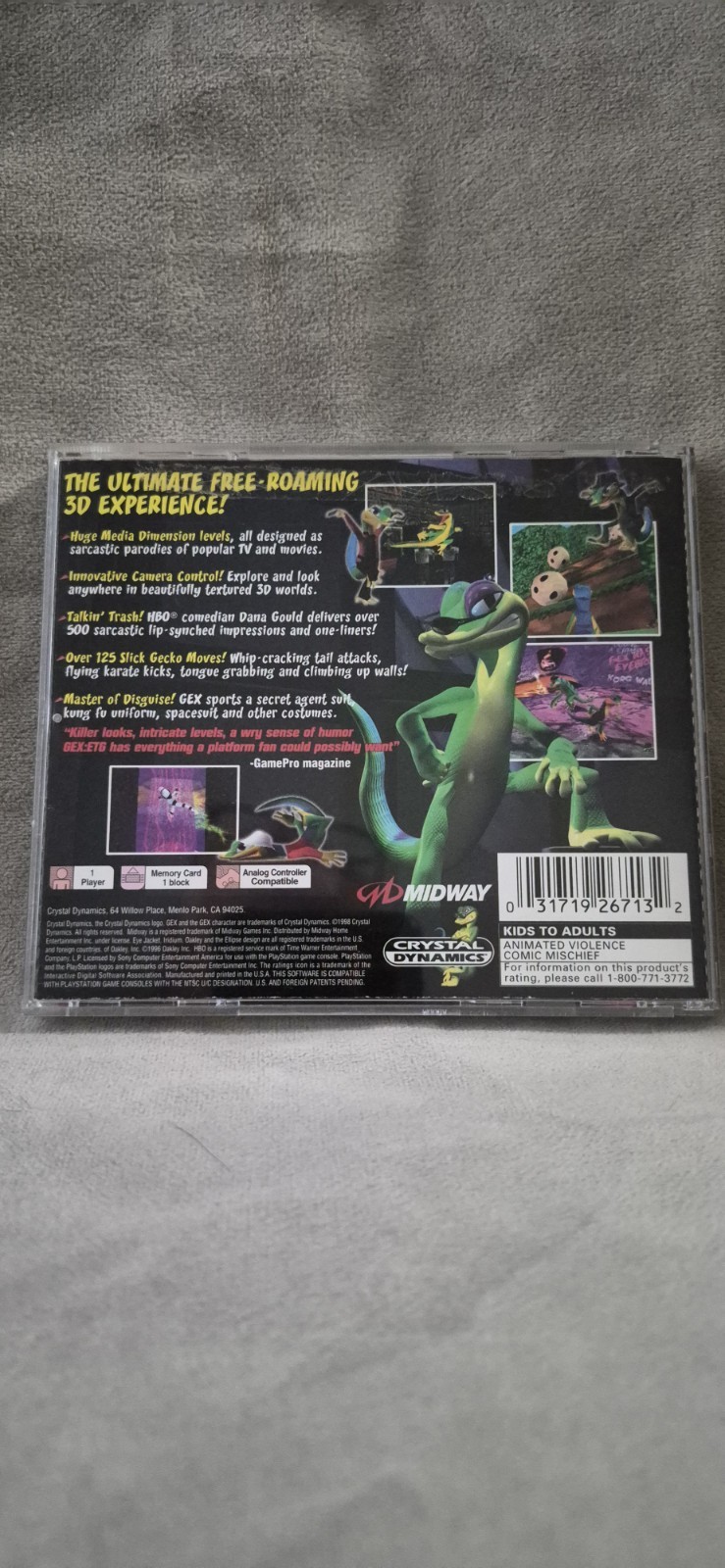 Playstation 1 Gex ” Enter The Gecko ” 1998 Not Tested.