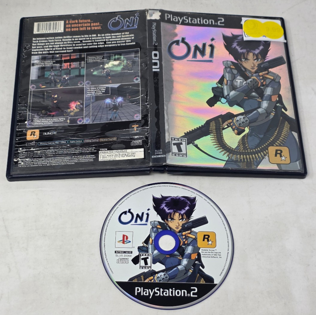 PS2 Oni *No Manual*Cover Art Water Damage*Tested*Free Shipping*