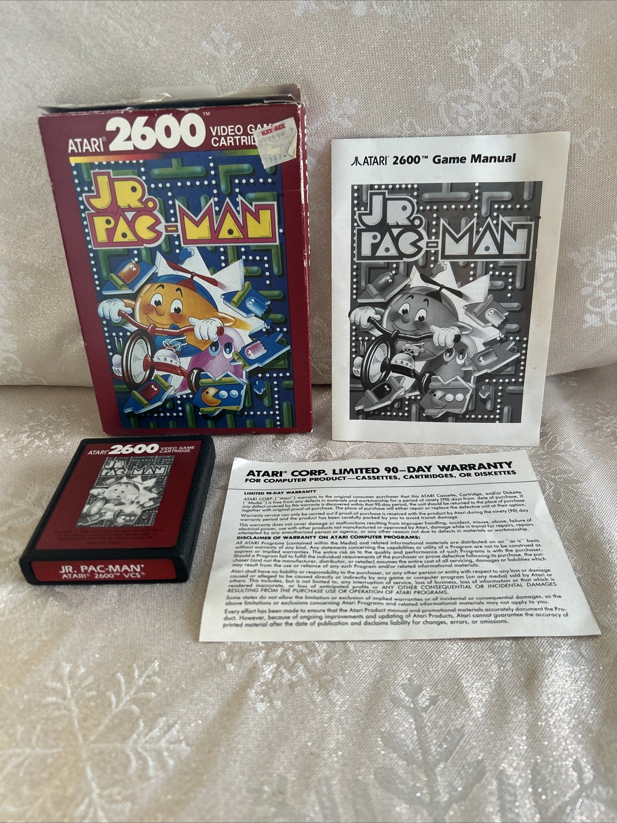 Pac-Man Jr. (Atari 2600, 1984) Tested w/Box, Manual, And Warranty Card!