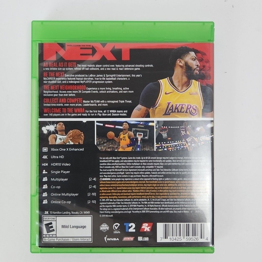 NBA 2K20 Xbox One Microsoft Video Game By Take 2 Interactive Pre Owned Used