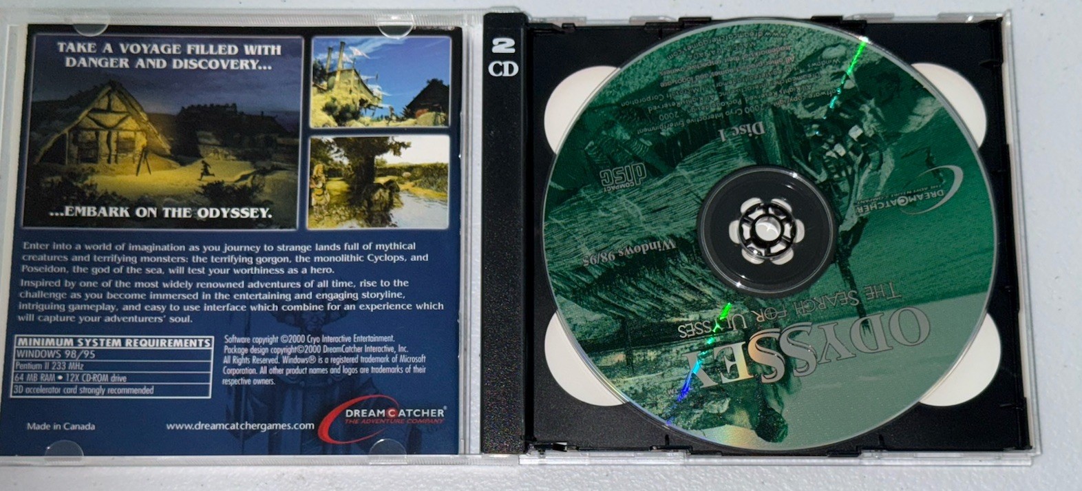 Odyssey: The Search For Ulysses (PC, 2001) Complete Near Mint CDs & Manual.