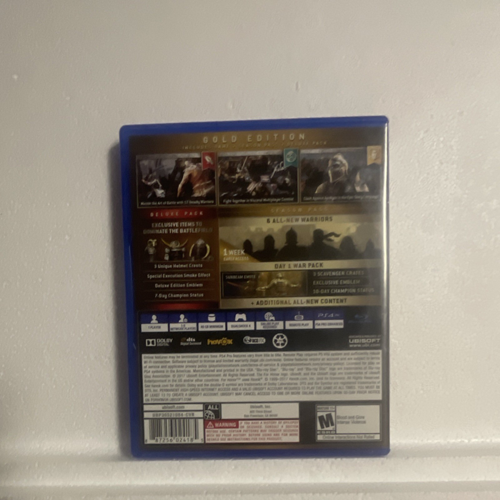 For Honor Gold Edition PS4, Season Pass, Multiplayer, Online Playability,Ubisoft