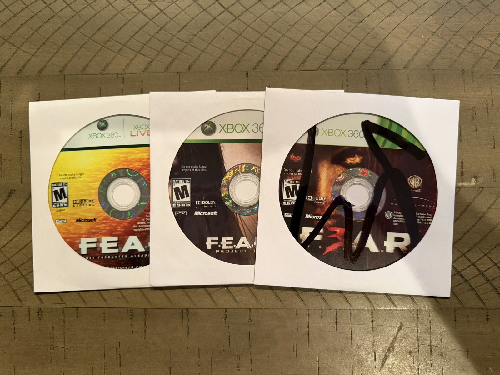 F.E.A.R. Trilogy BUNDLE; Loose Discs (Microsoft Xbox 360, 2006)