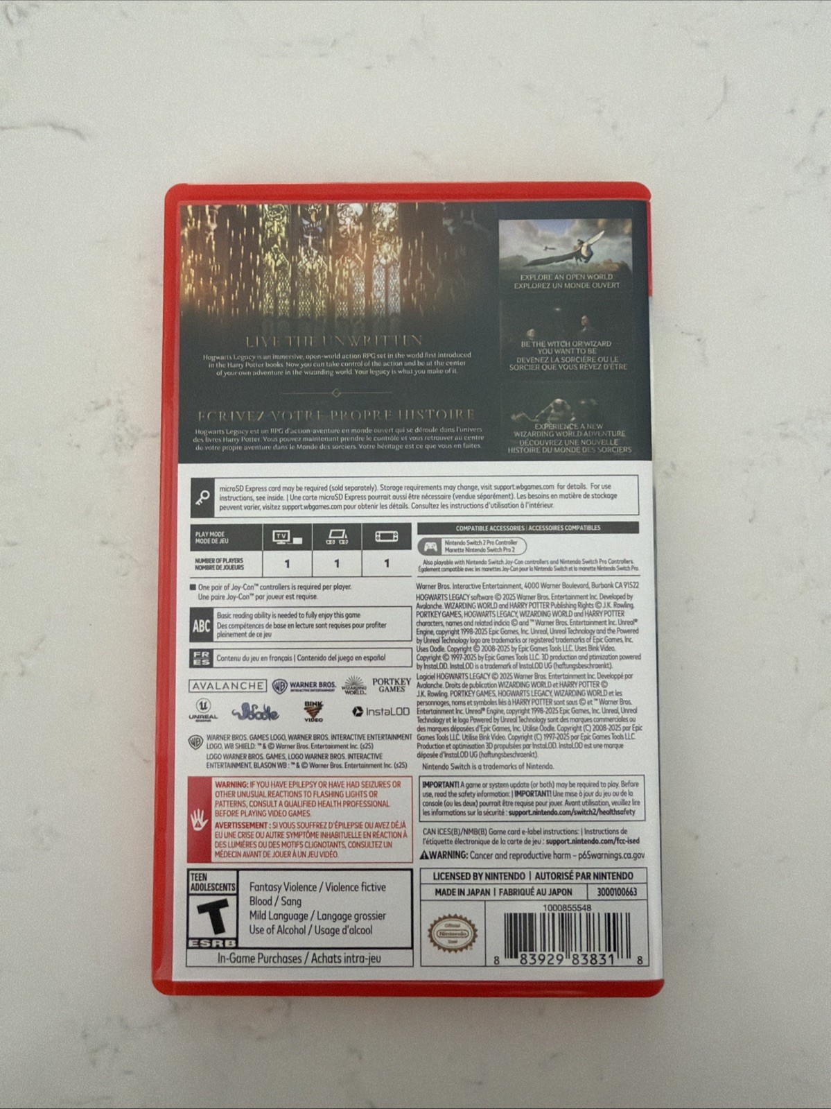 Hogwarts Legacy for Nintendo Switch 2 Game-Key Card Brand HARRY POTTER