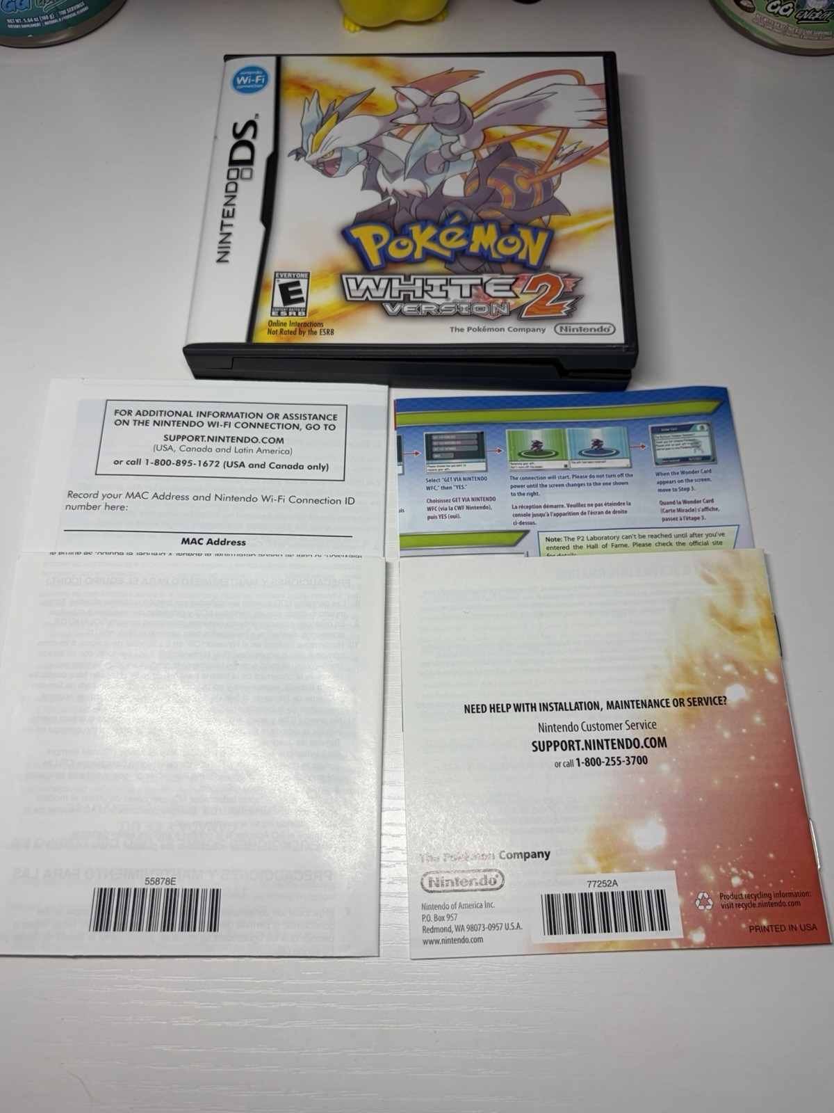 Pokemon: White Version 2 (Nintendo DS, 2012) Authentic CIB W/ All Inserts TESTED