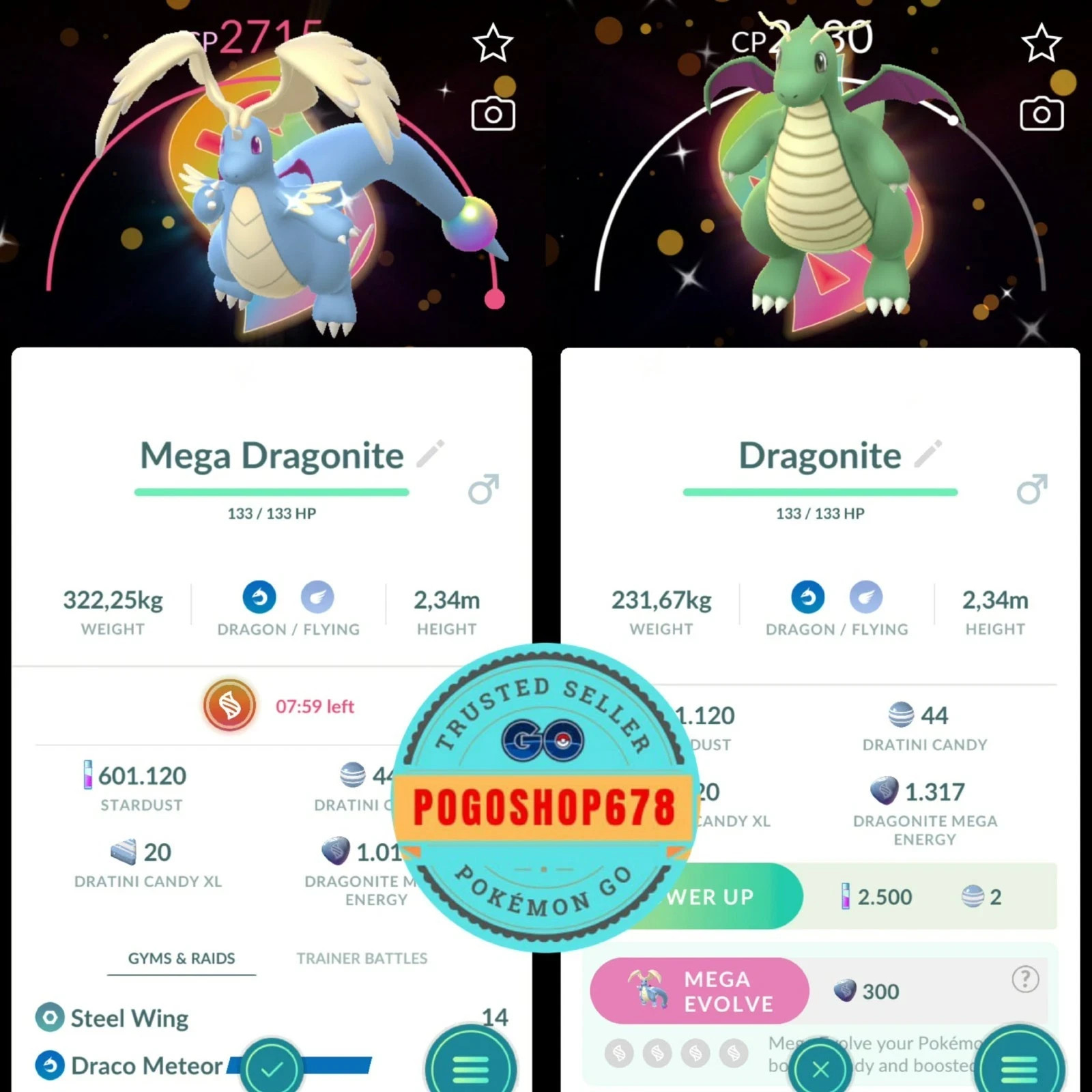Pokémon PTC Go – Shiny Dragonite Special Background ✨ Go Tour Kalos 2026 ✨