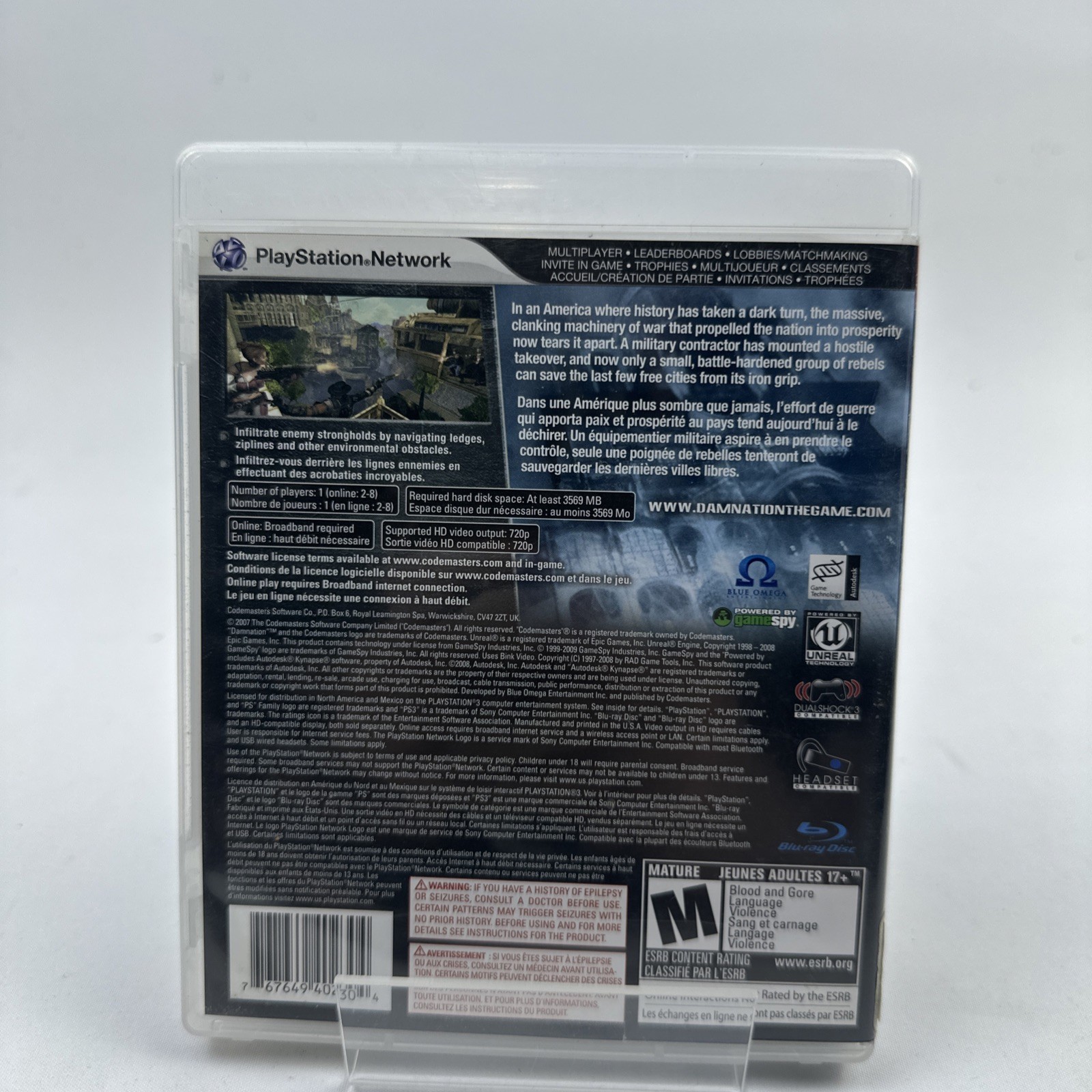 Damnation PlayStation 3 PS3 Complete In Box CIB With Manual