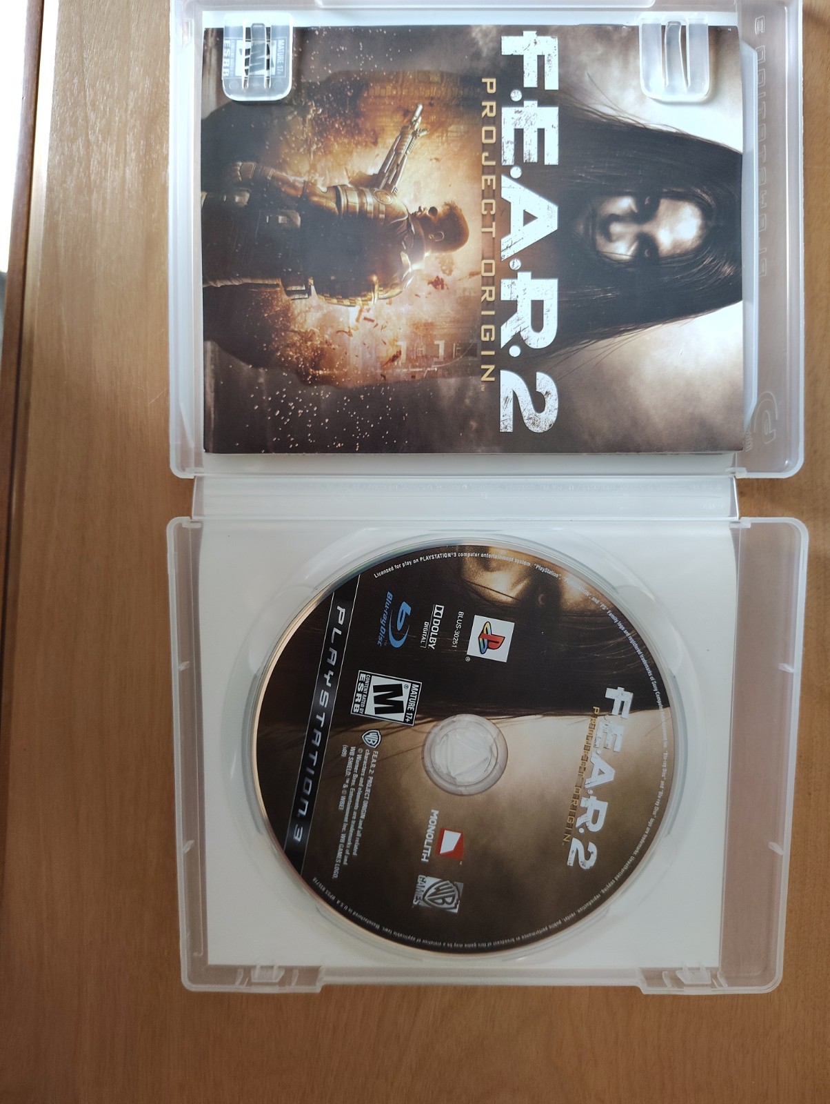 F.E.A.R. 2: Project Origin Sony PlayStation 3, 2009 Disc, Manual and case