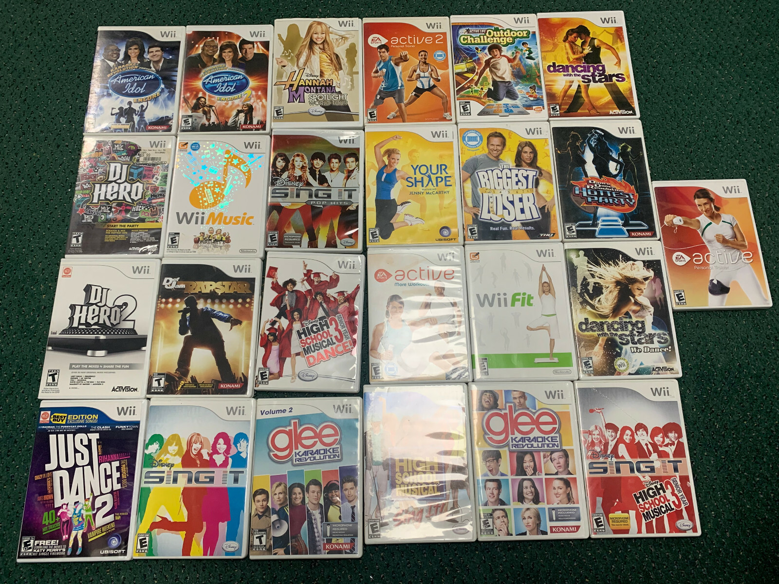 25 Nintendo Wii Games Lot – Workout/Fitness/Singing/Dance Wholesale Lot