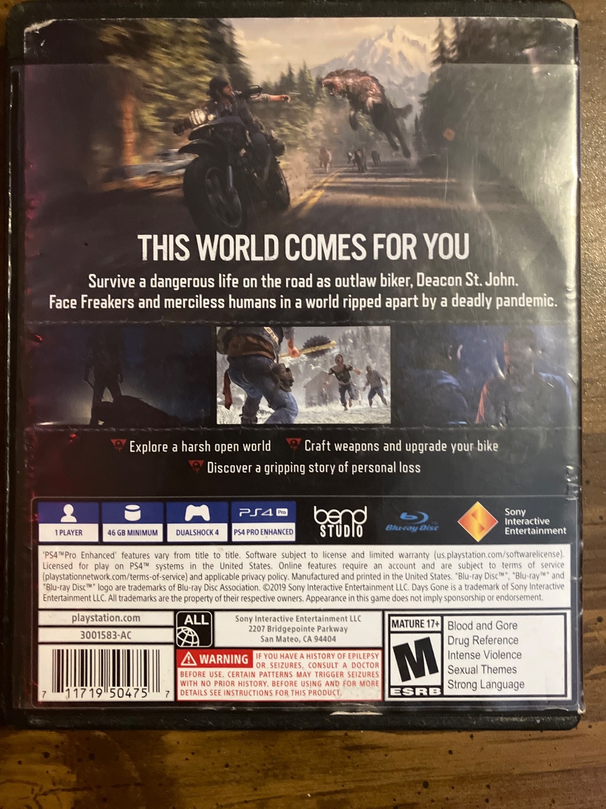 Days Gone – Sony PlayStation 4 -decent condition- tested and works-