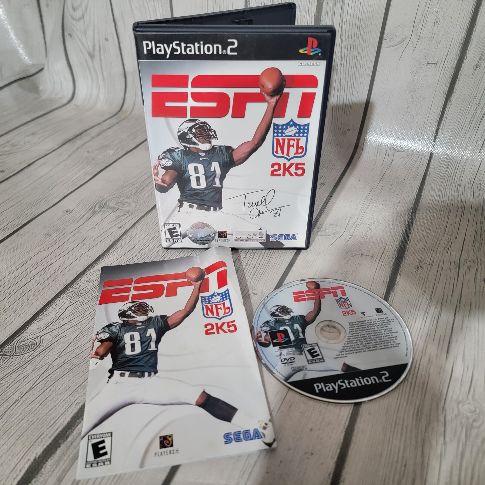 ESPN NFL 2K5 Terrell Owens Cover (PlayStation 2, 2004 Black Label) CIB Tested