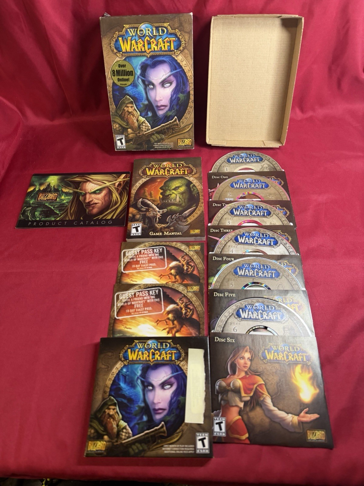 World Of Warcraft Original Big Box Release PC Blizzard – CIB 6 Discs And Inserts