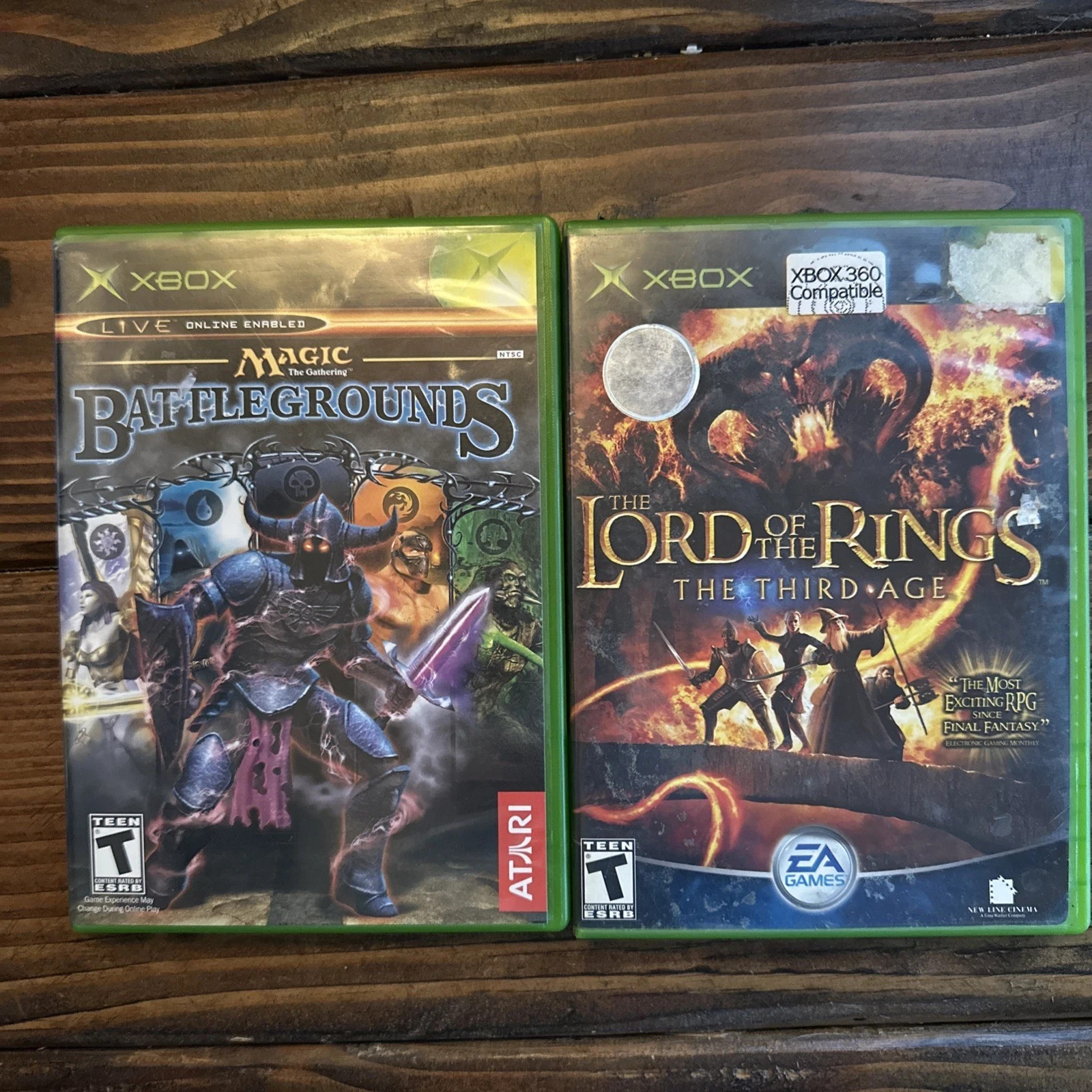 Magic the Gathering Battle Grounds and LOTR The Third Age Xbox lot of 2 games