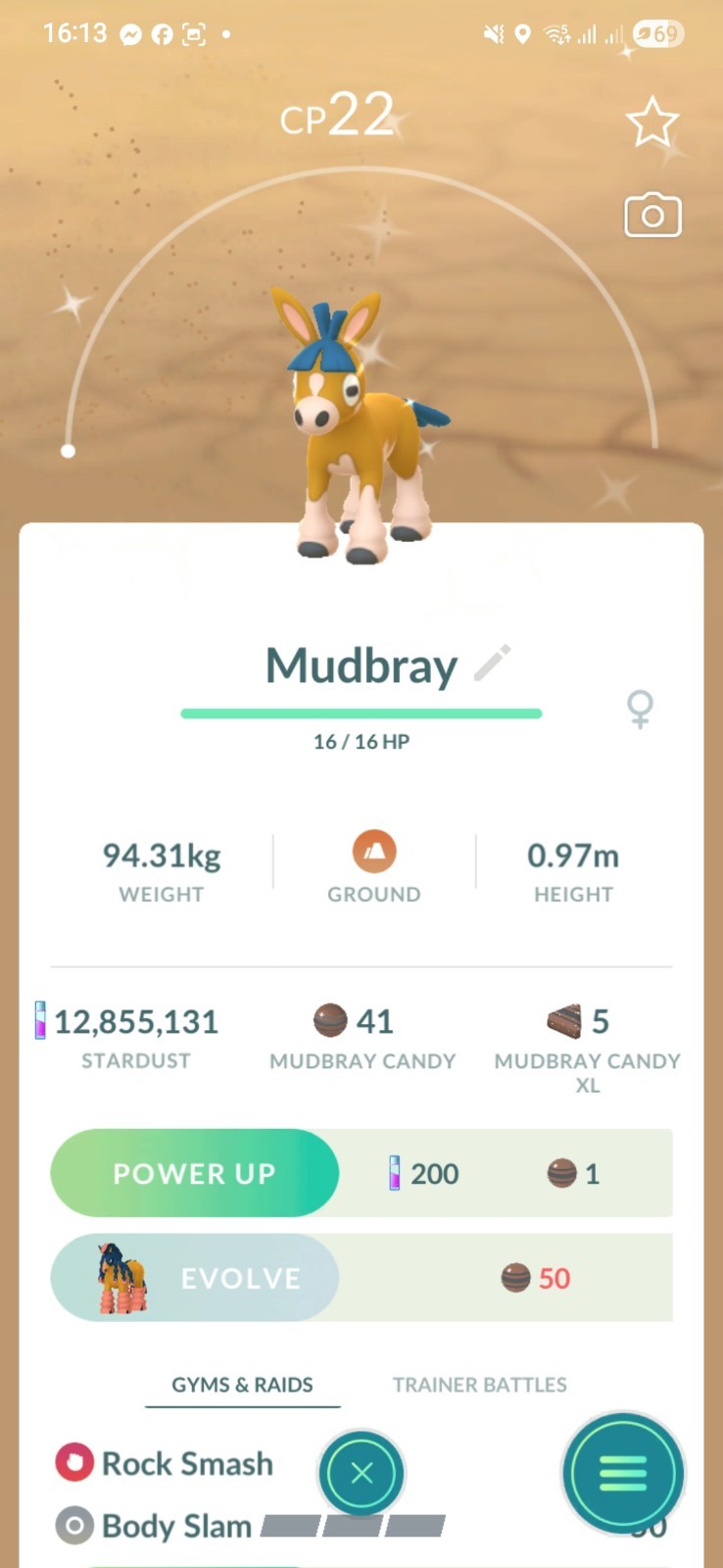 Shiny Mudbray ( Level 1 ) Pokémon Trade✨️ GO – Ultra Friends / Registered