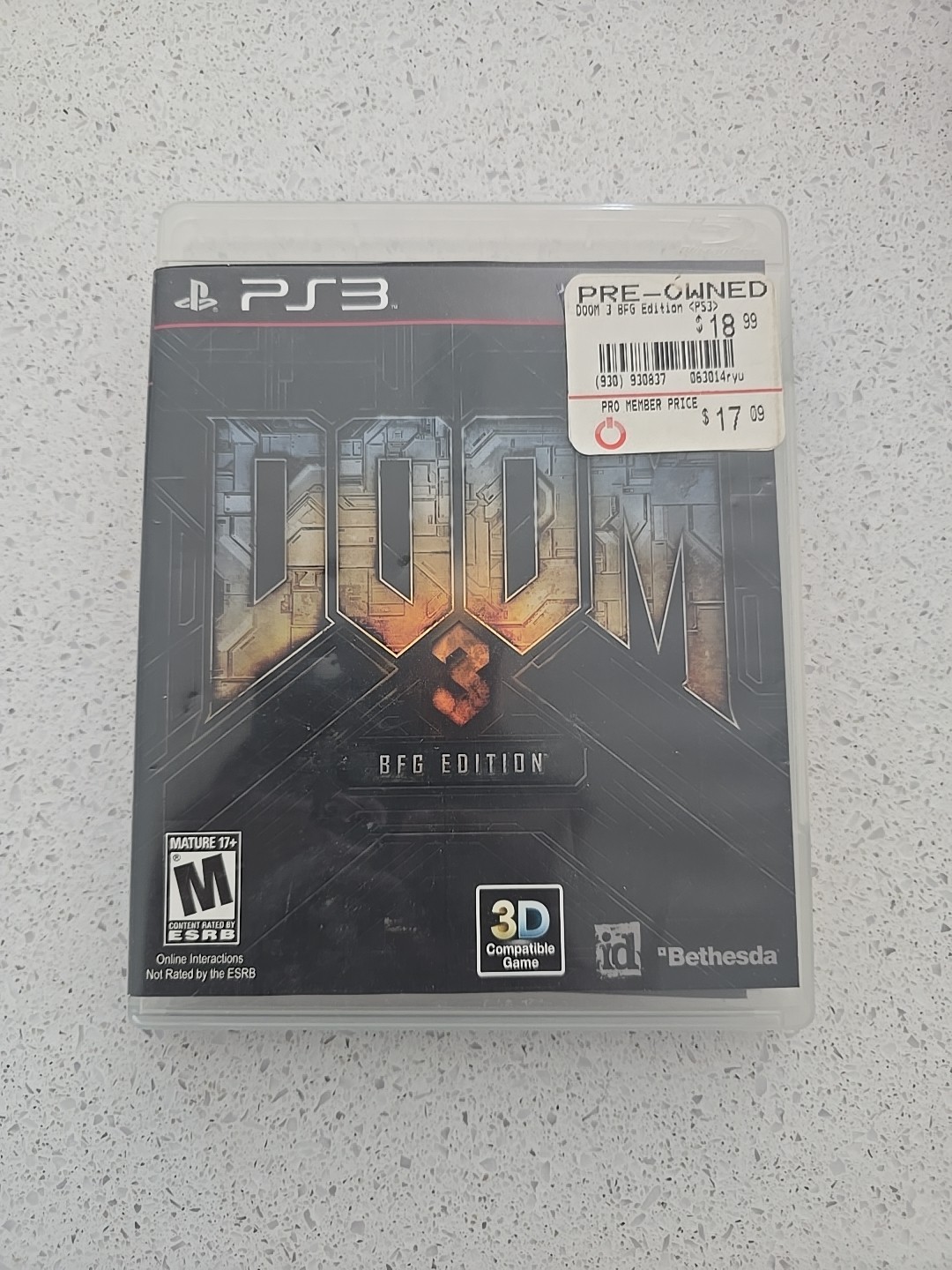 Doom 3 BFG Edition PS3 PlayStation 3 – CIB Tested Shooter PS3 Free Ship