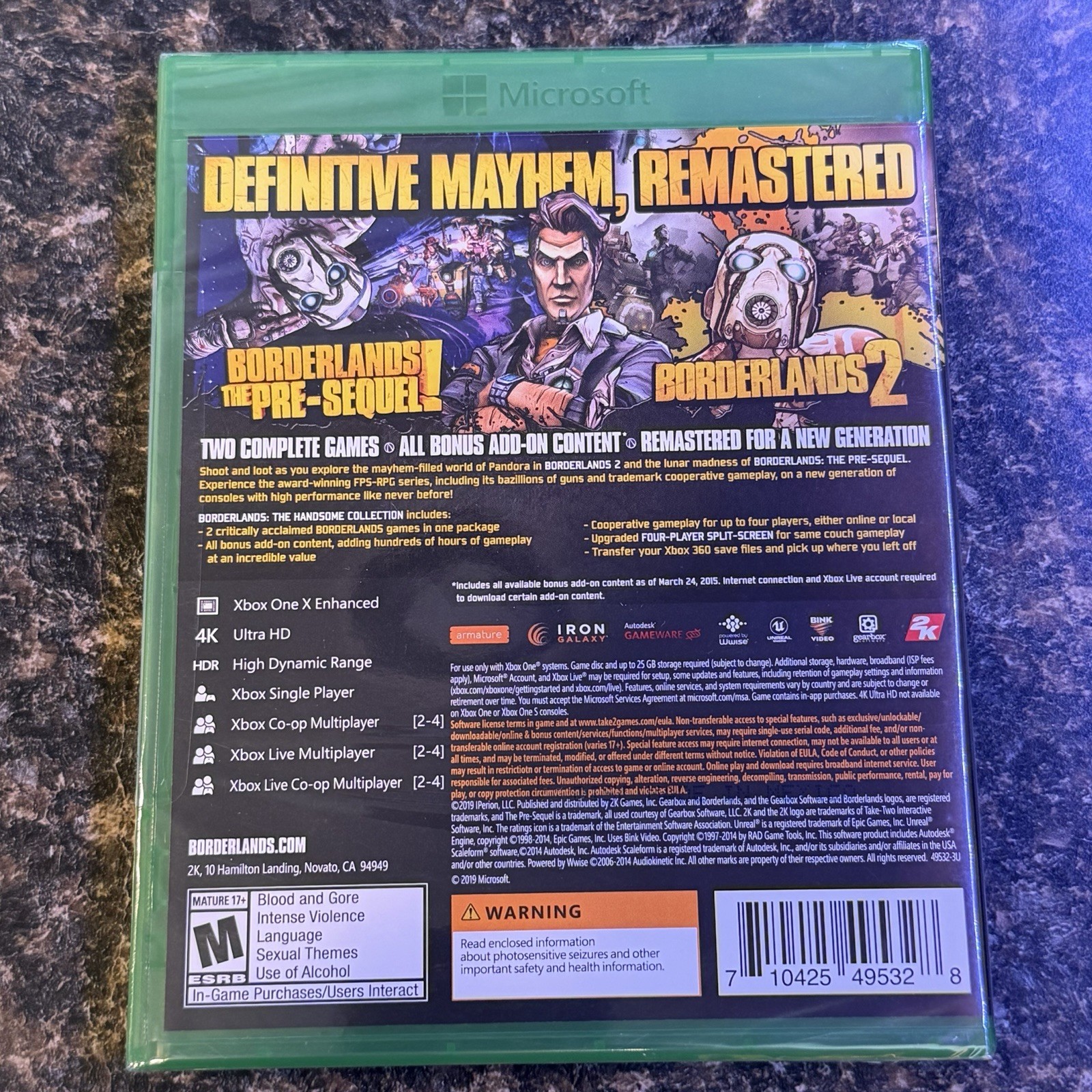 Borderlands: The Handsome Collection (Microsoft Xbox One, 2019) Factory Sealed