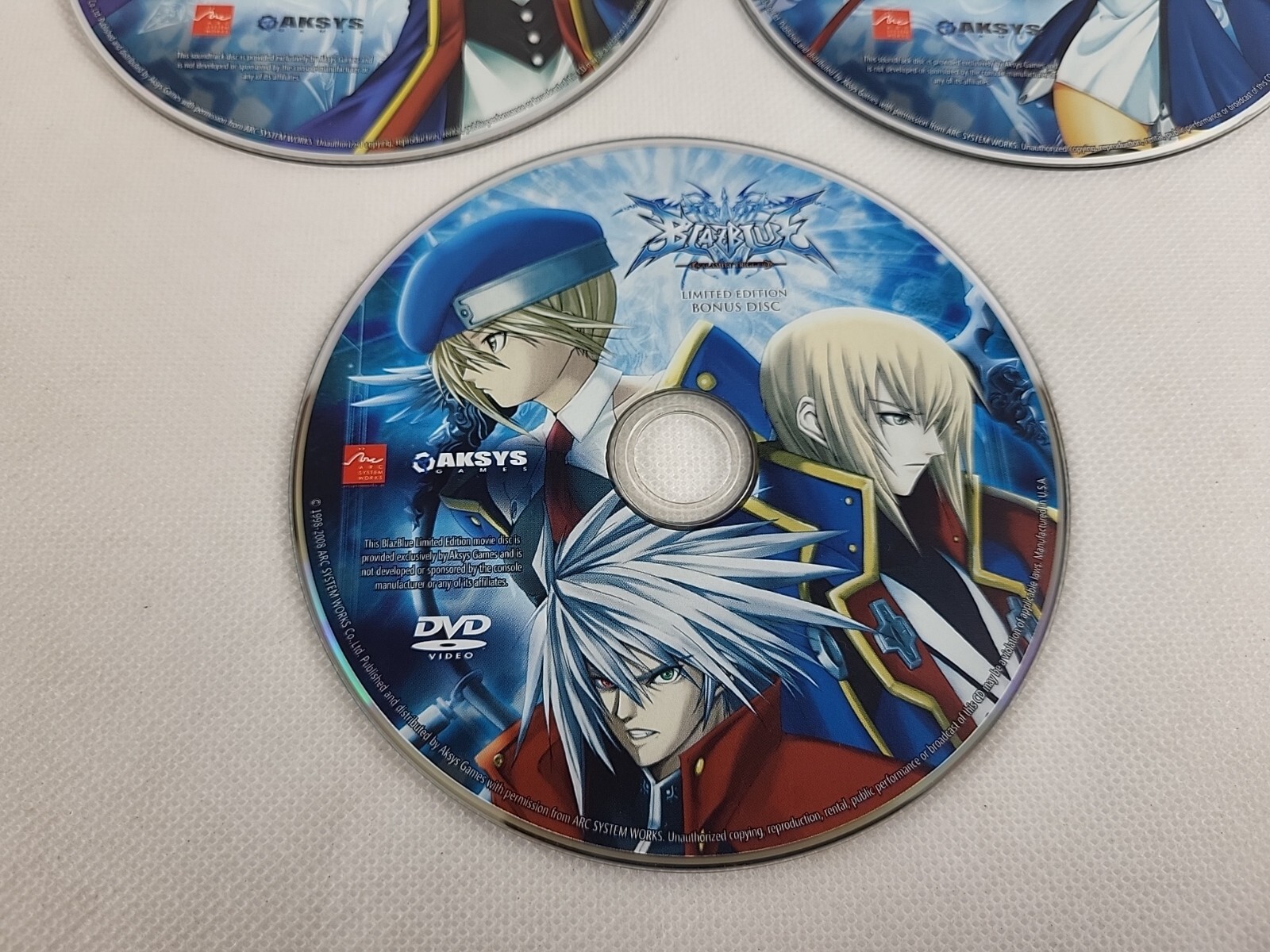 BlazBlue: Calamity Trigger Bonus Discs Arc System Works Aksys 3 Discs 2 CD 1 DVD