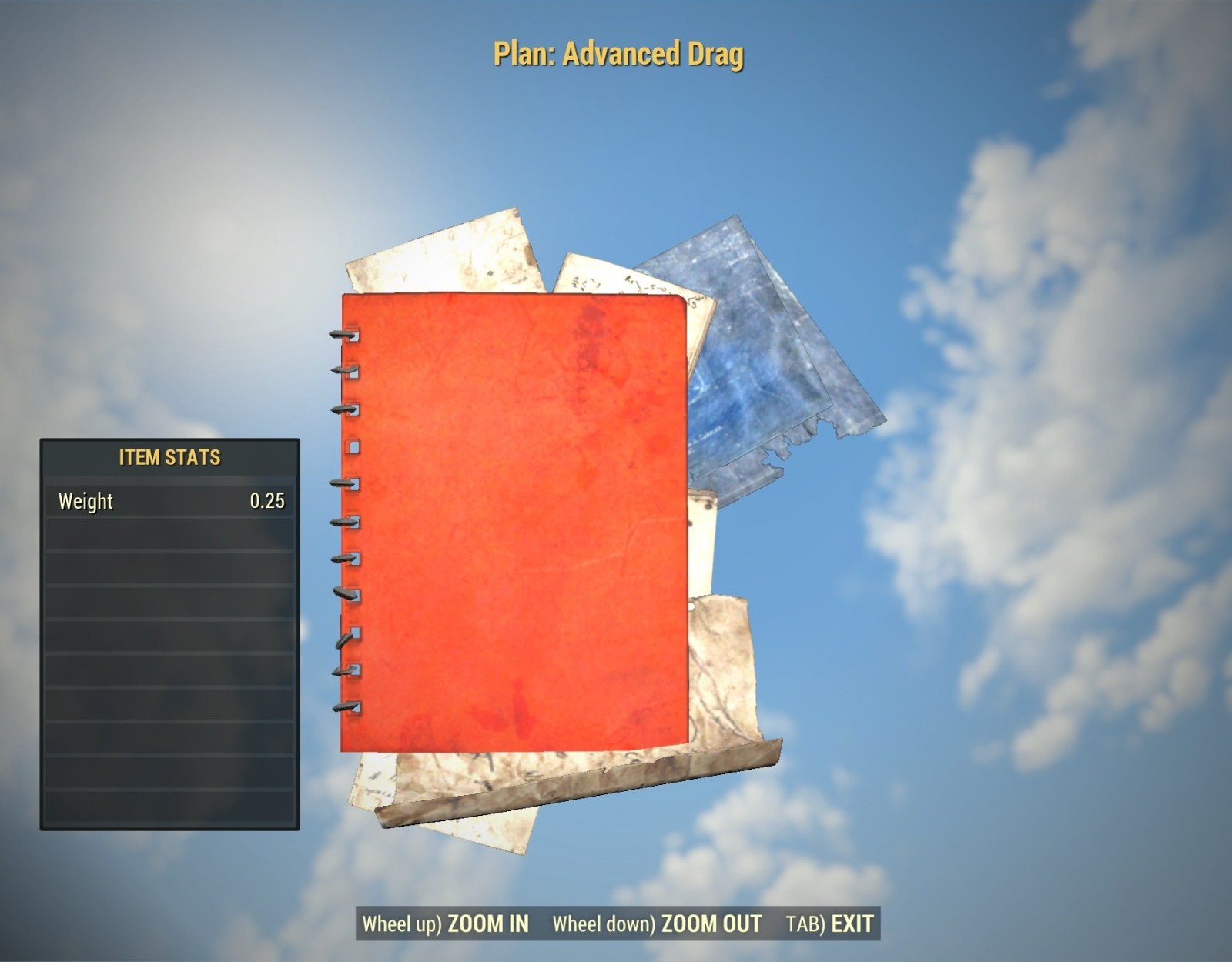 FALLOUT 76 PC PLAN: ADVANCED DRAG [FISHING ROD UPGRADE MOD] LINE STRENGTH +25