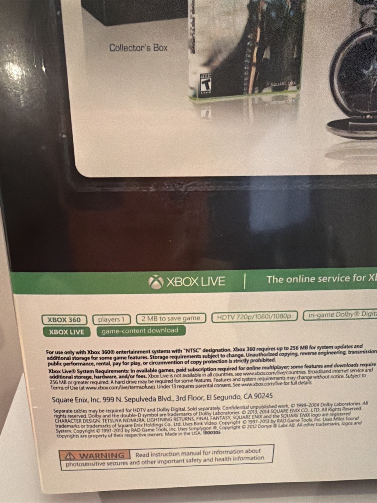 Lightning Returns: Final Fantasy XIII — Collector’s Edition Xbox 360 / X1 / XSX