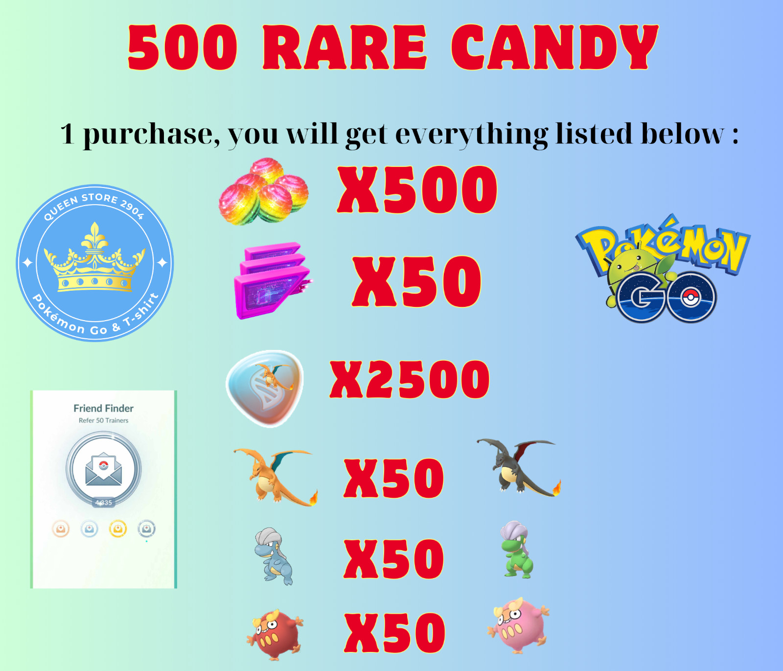 Pokémon Go – Rare Candy – FAST SALE – COMPLETED WITHIN 24hrs – Read Description