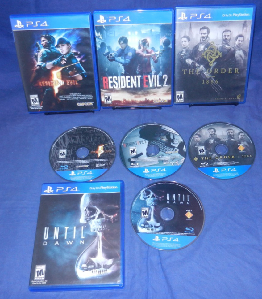 PS4: Resident Evil 2, Resident Evil 5, The Order 1886, Until Dawn, Free Shipping