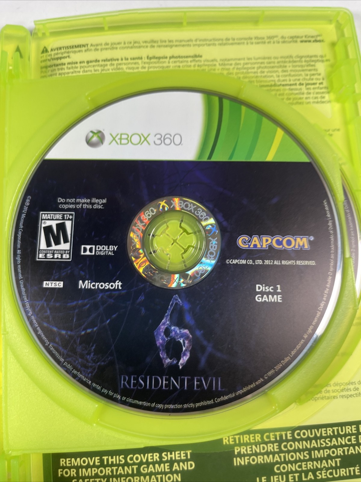 Resident Evil 6 Microsoft Xbox 360 2012 authentic complete 2 Disc Set Mint Discs