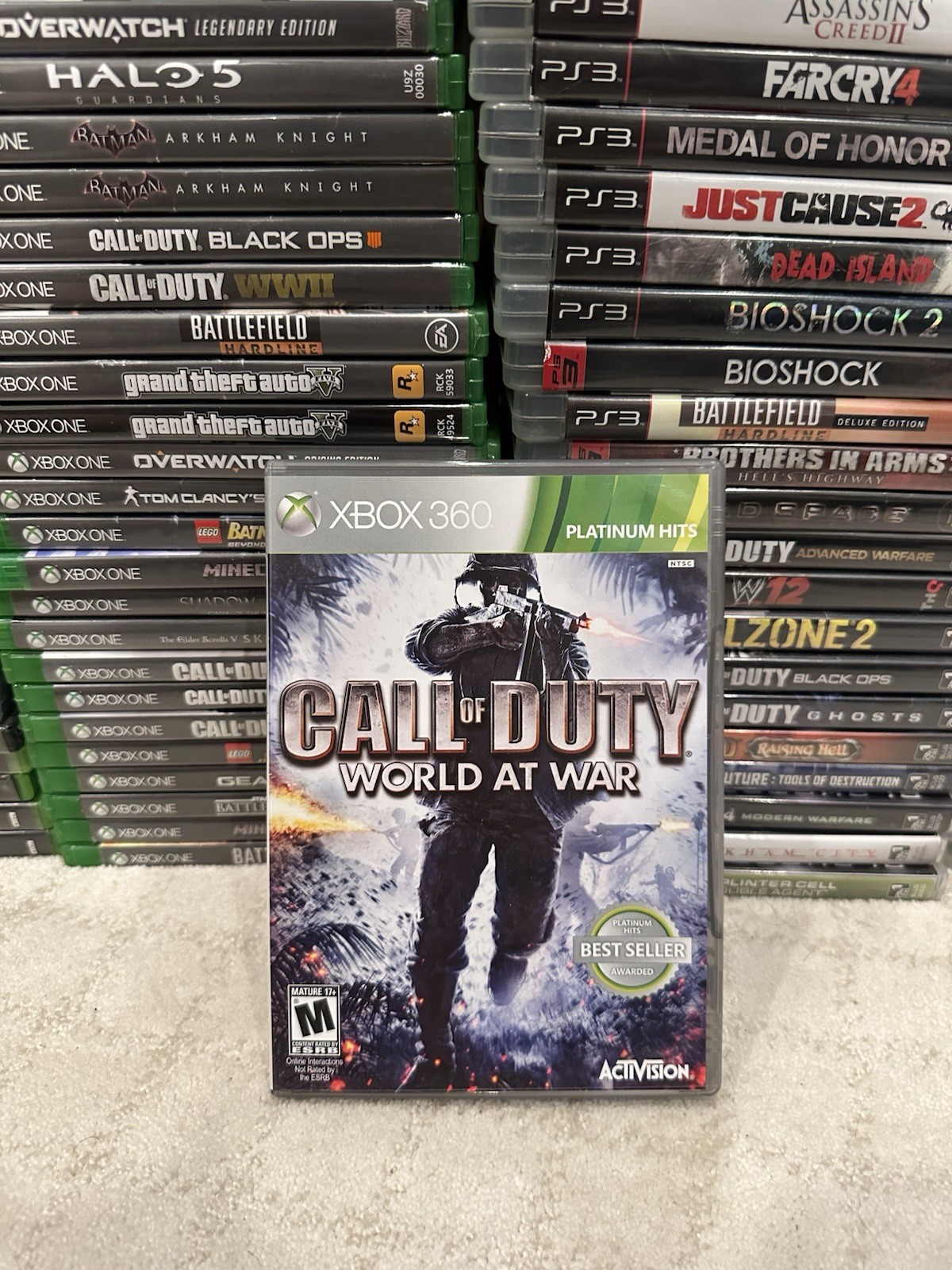 Call of Duty: World at War Platinum Hits (Microsoft Xbox 360) Complete CIB