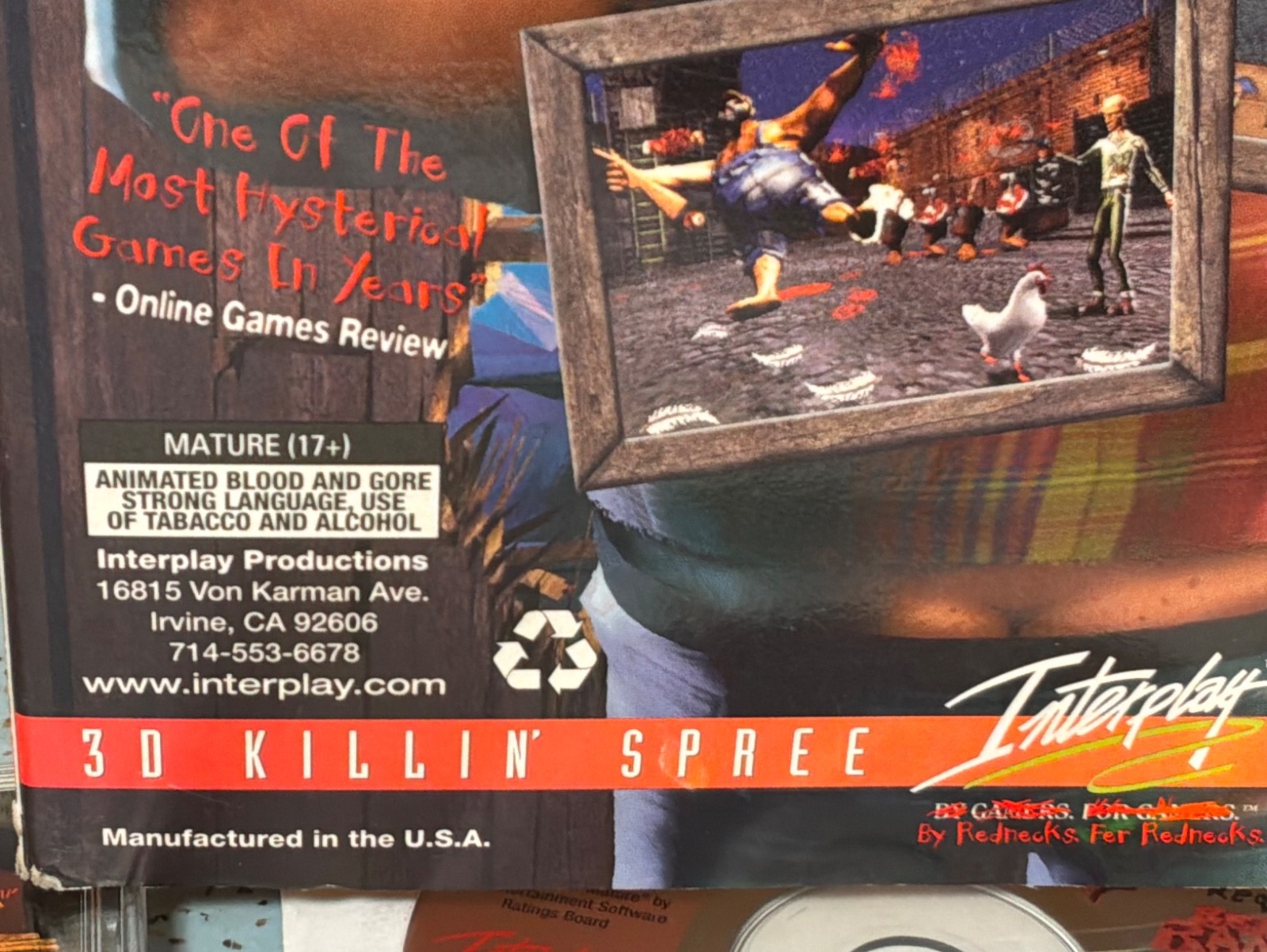 1997 INTERPLAY REDNECK RAMPAGE CD DOS VERSION w/NEWSPAPER HINT SHEET BOX