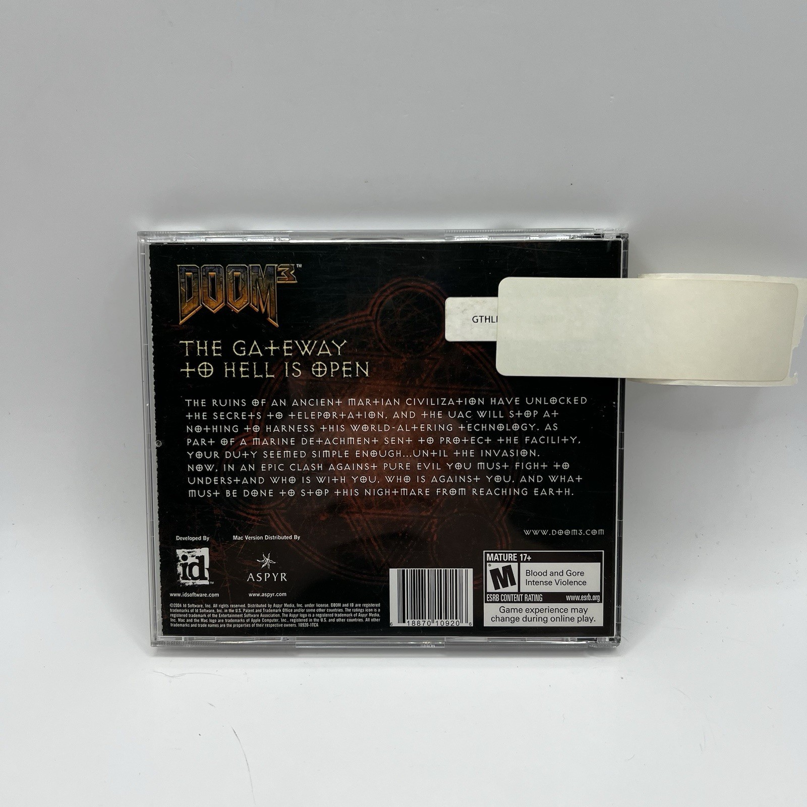 Doom 3 – Mac – Video Game Complete with Key Code (THIS IS FOR MAC ONLY)